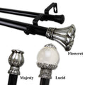 Instyledesign 1 Inch Two Tone Blossom Collection Double Curtain Rod
