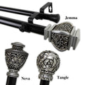 Instyledesign 1 Inch Two Tone Royalty Collection Double Curtain Rod