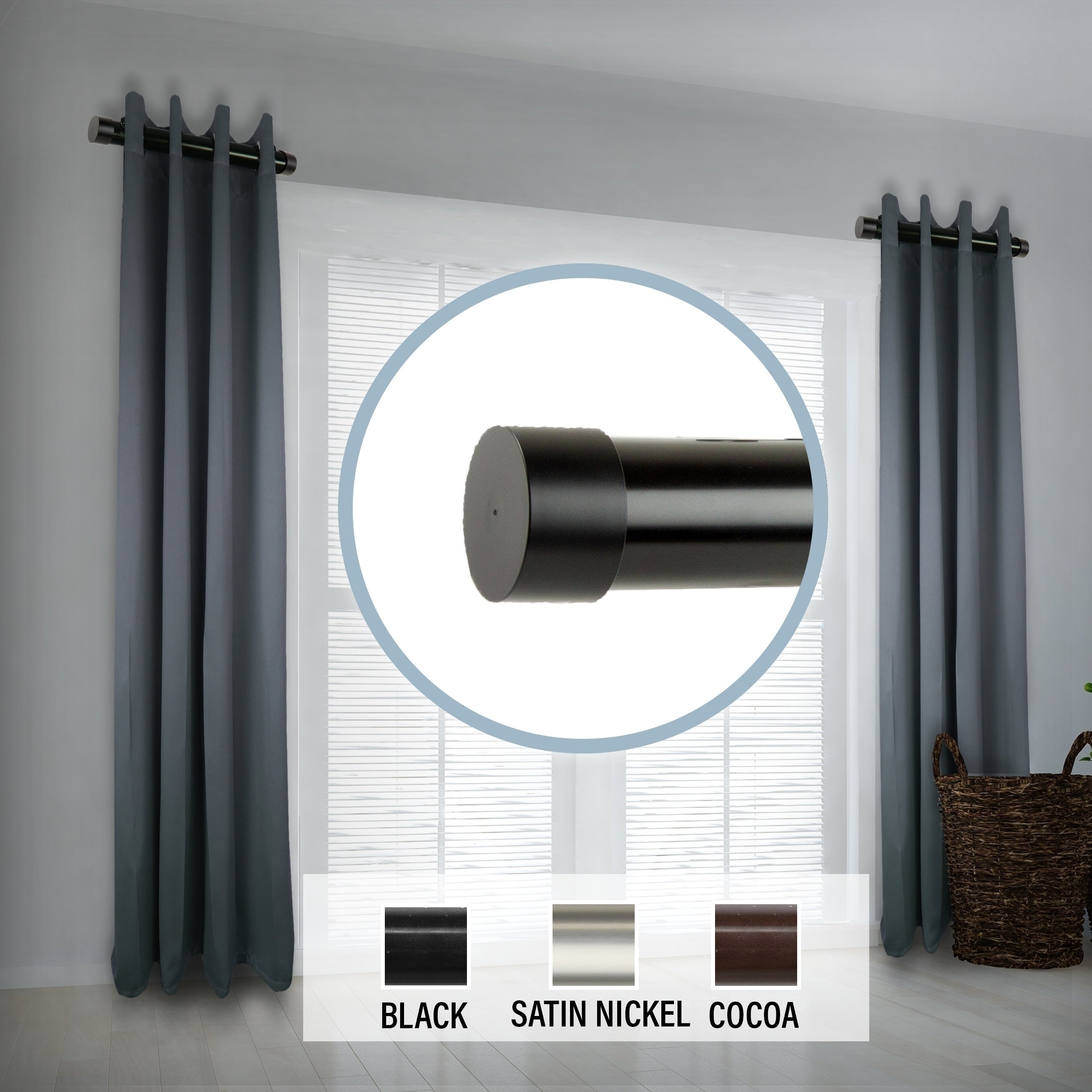 Instyledesign 1.5 Side Curtain Rod 12 20 Inch Long Set Of 2 12 To 20 Inches