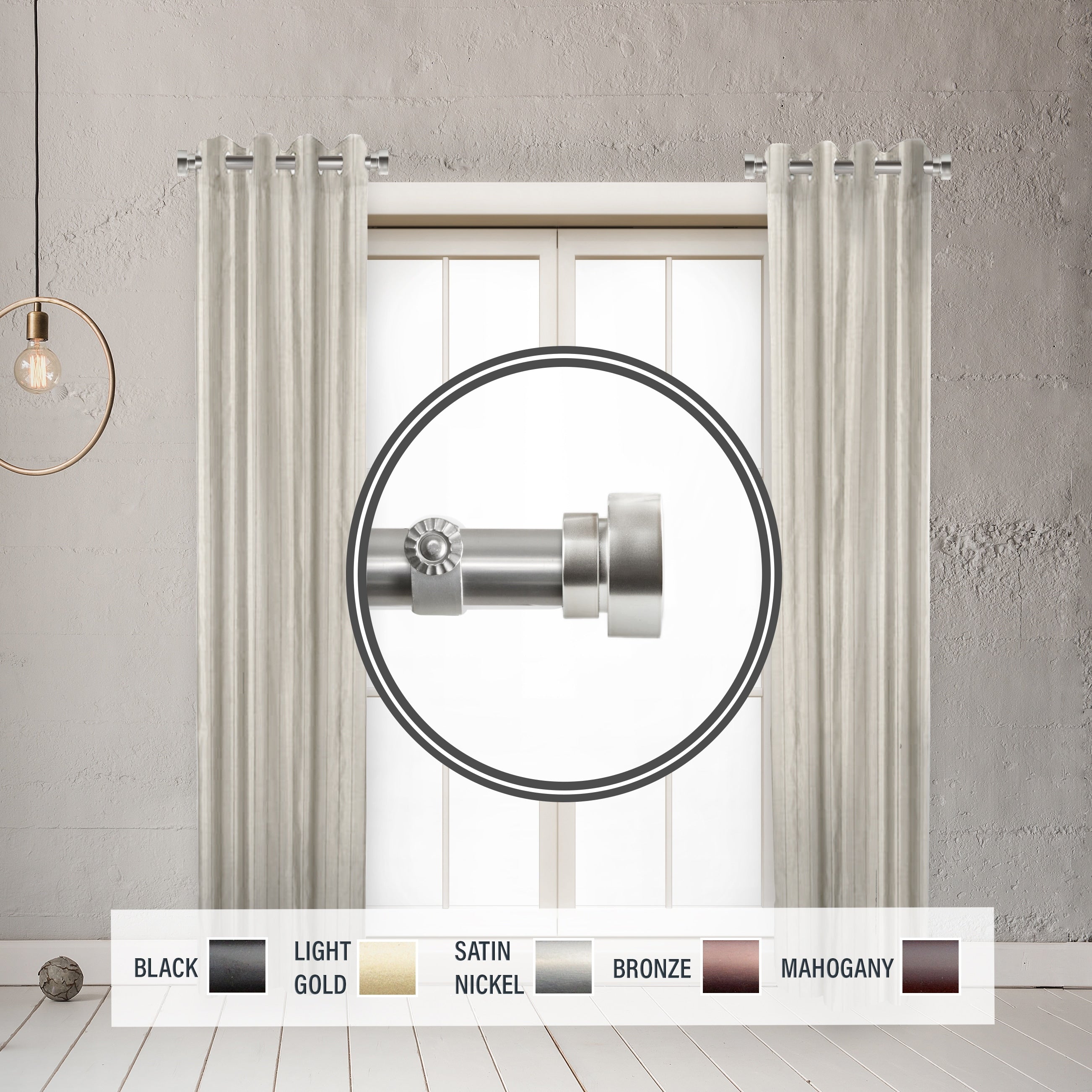 Instyledesign 1 Side Curtain Rod 12 20 Inch Long Set Of 2