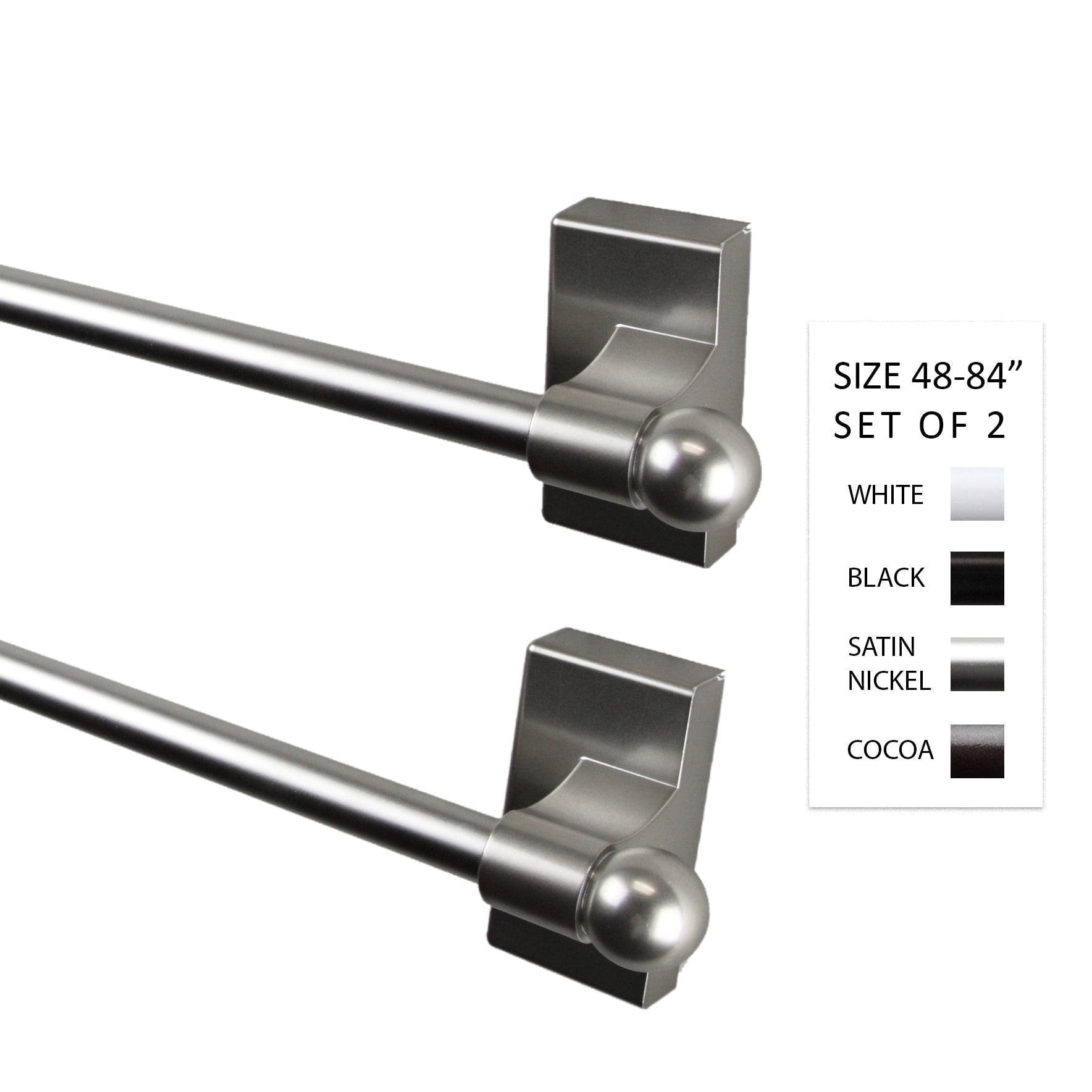 Instyledesign 7 16 Inch Dia. Magnetic Rod 48 84 Inch Long Set Of 2