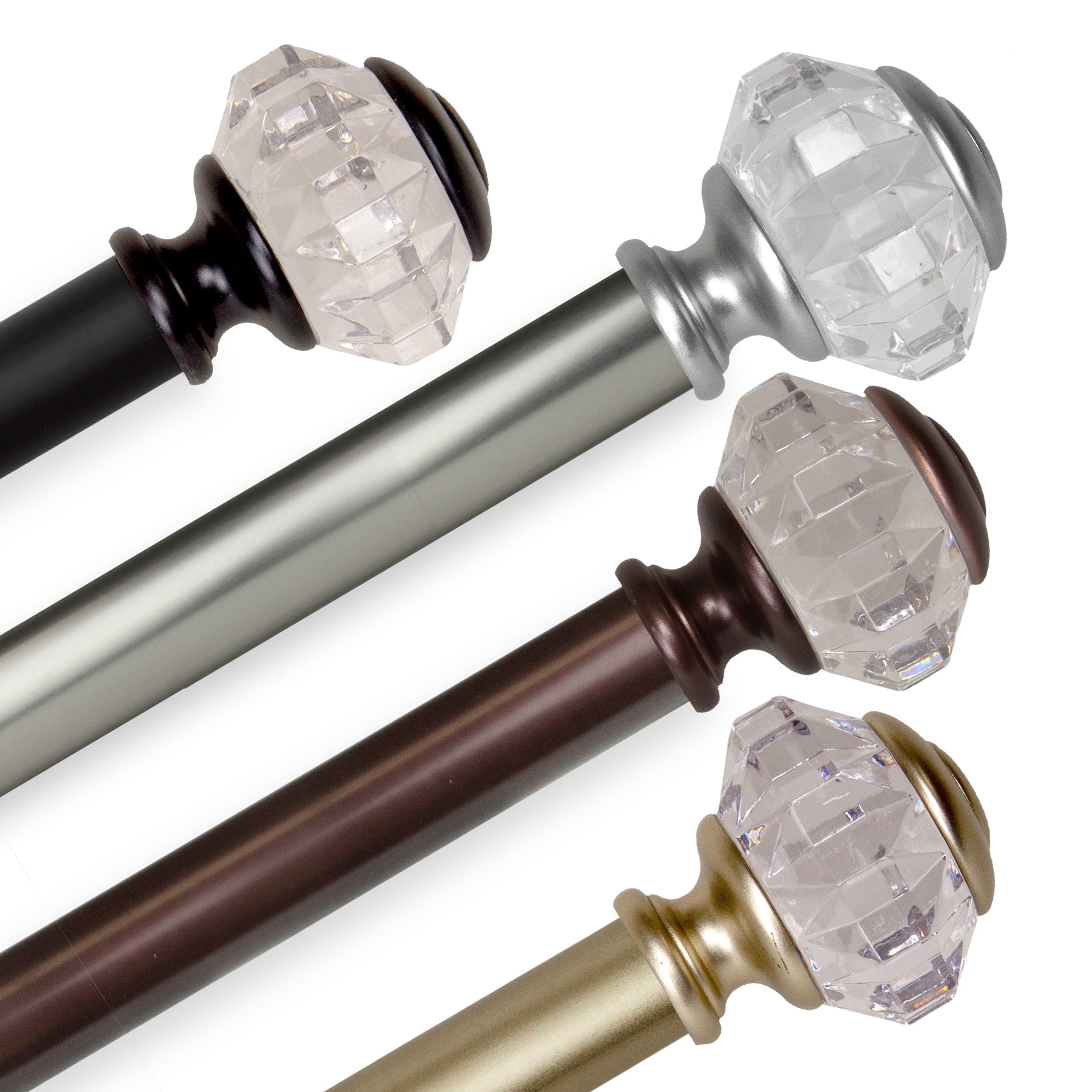 Instyledesign Adeline 1 Inch Diameter Adjustable Curtain Rod