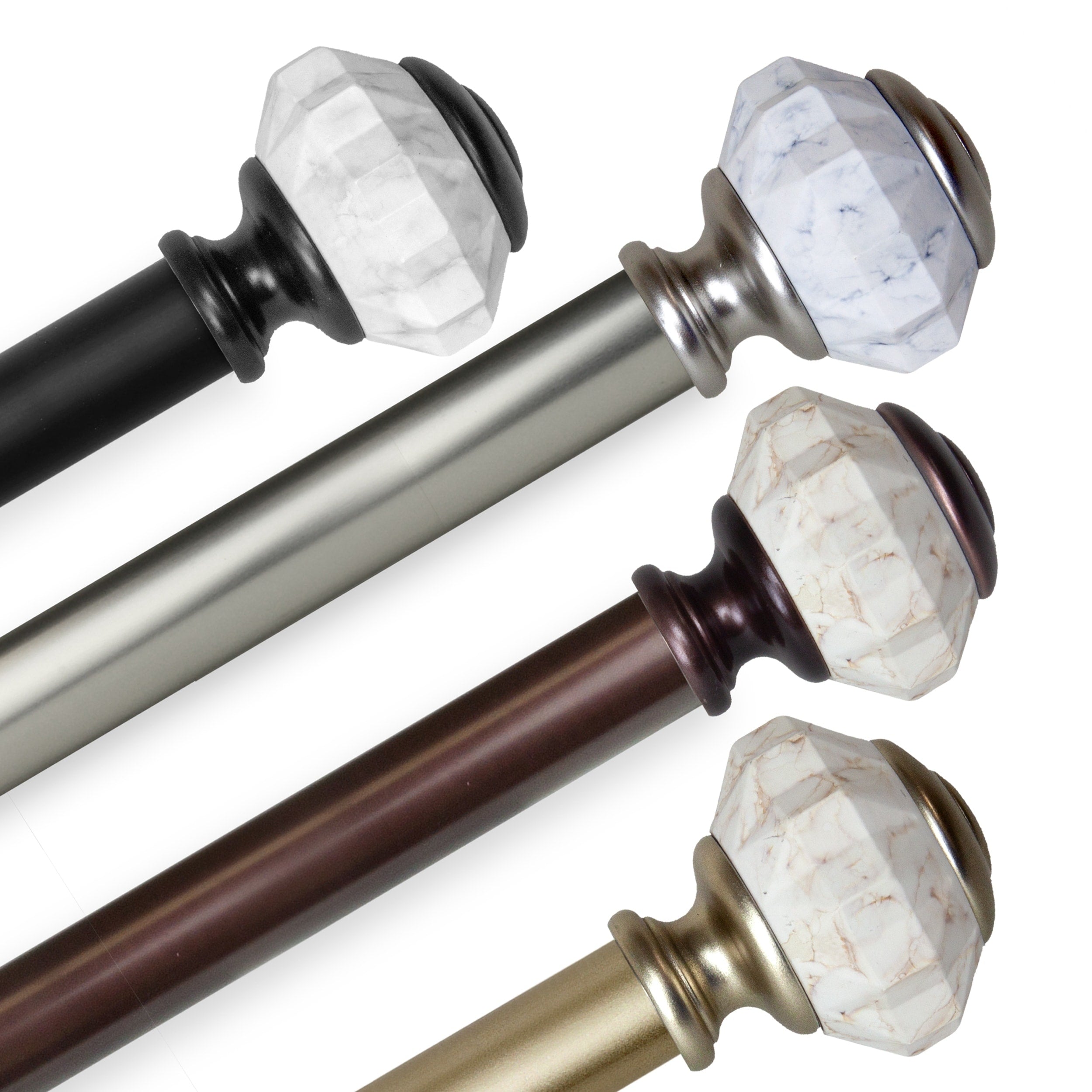 Instyledesign Allison 1 Inch Diameter Adjustable Curtain Rod