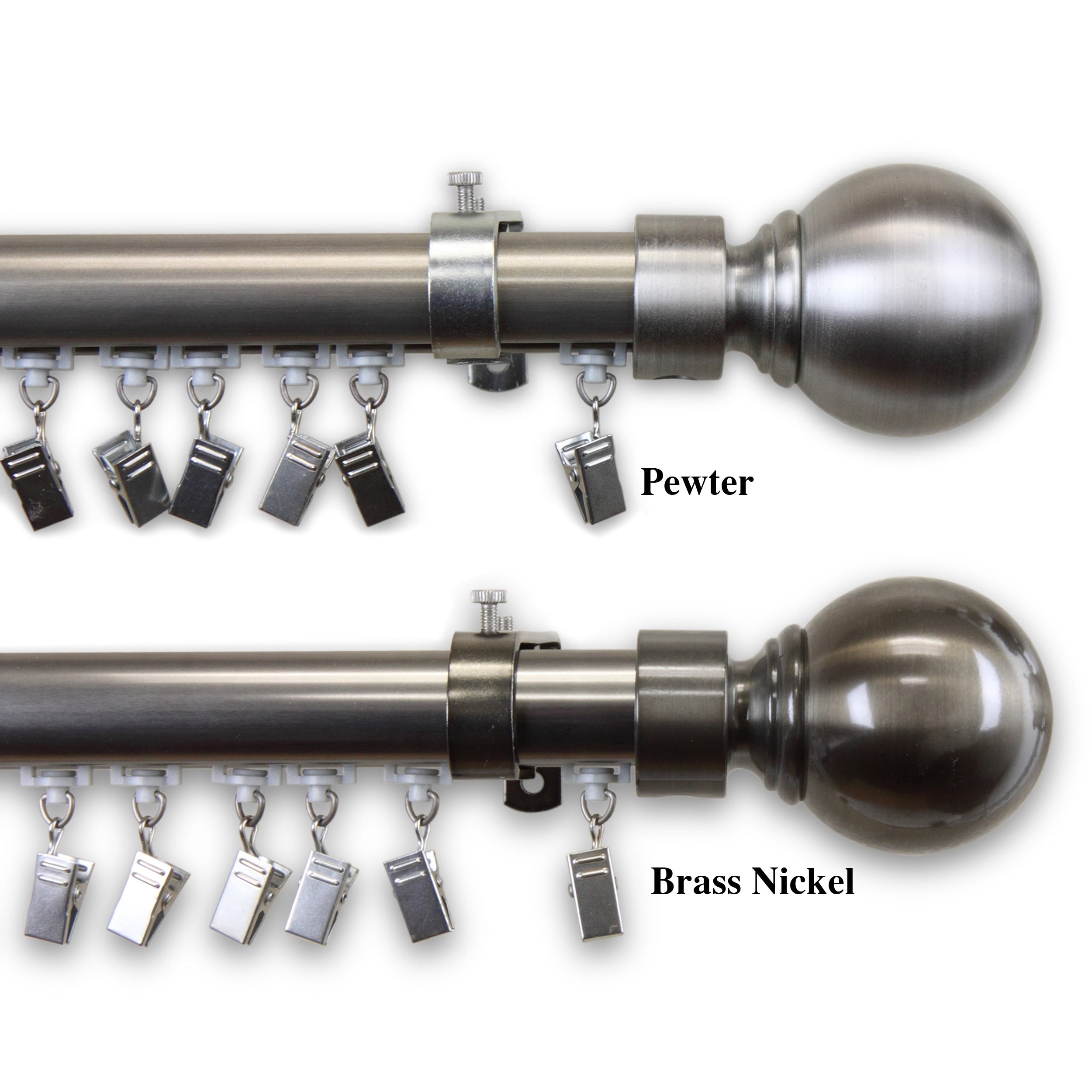 Instyledesign Ball Cordless Traverse Curtain Rod 36 72 Inch 36 72