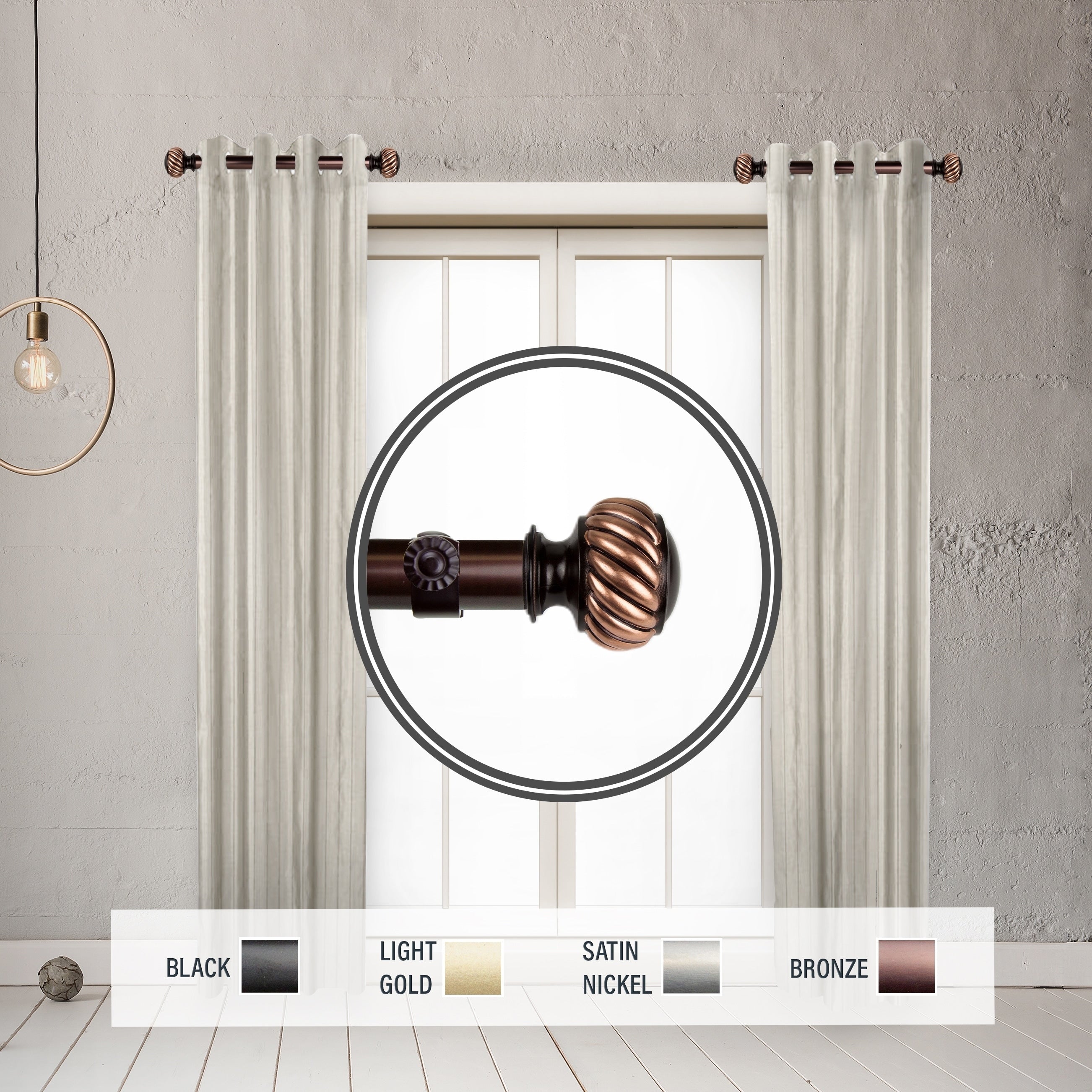Instyledesign Barta 1 Side Curtain Rod 12 20 Inch Long Set Of 2 12 To 20 Inches