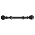Instyledesign Black Sphere Adjustable Curtain Rod Set