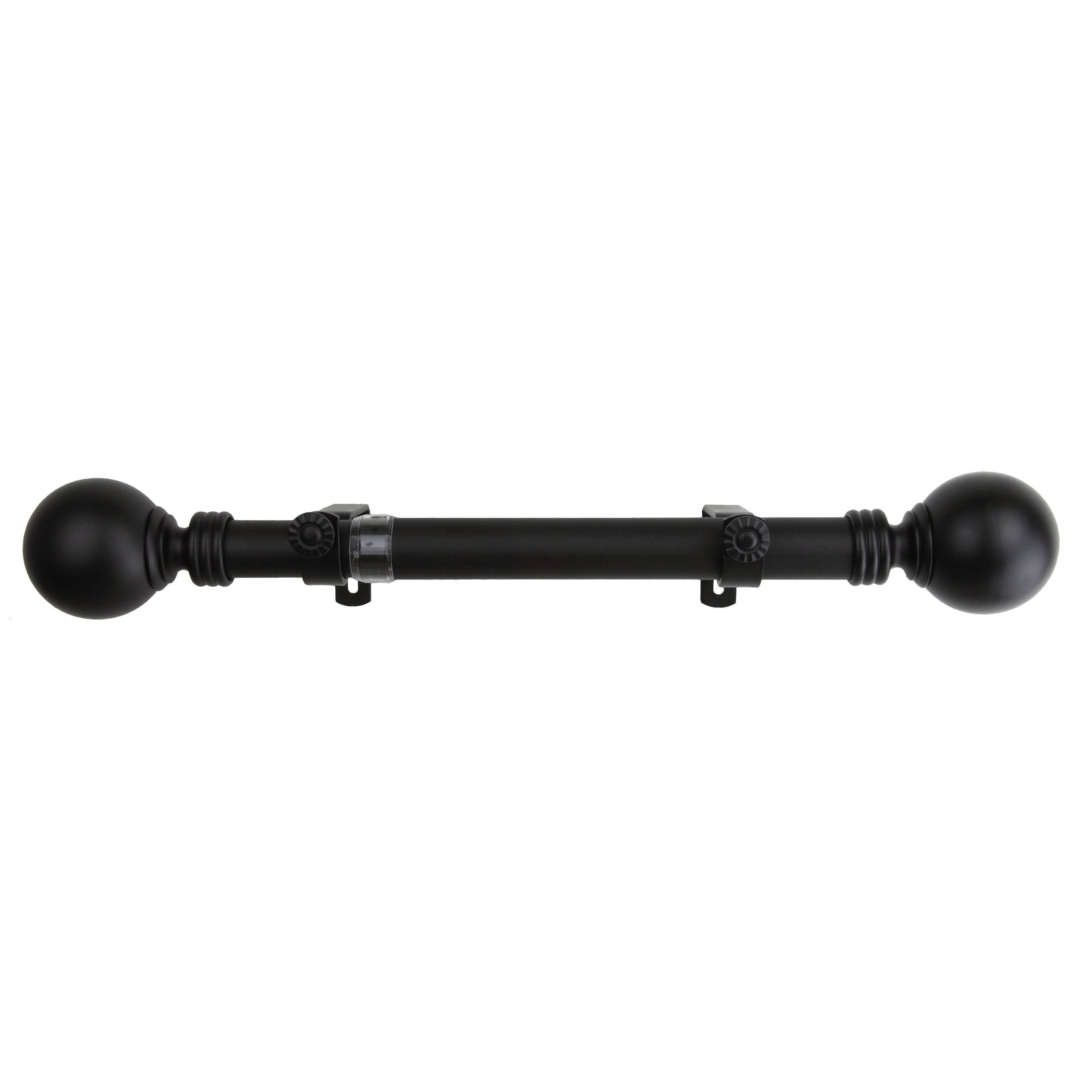 Instyledesign Black Sphere Adjustable Curtain Rod Set