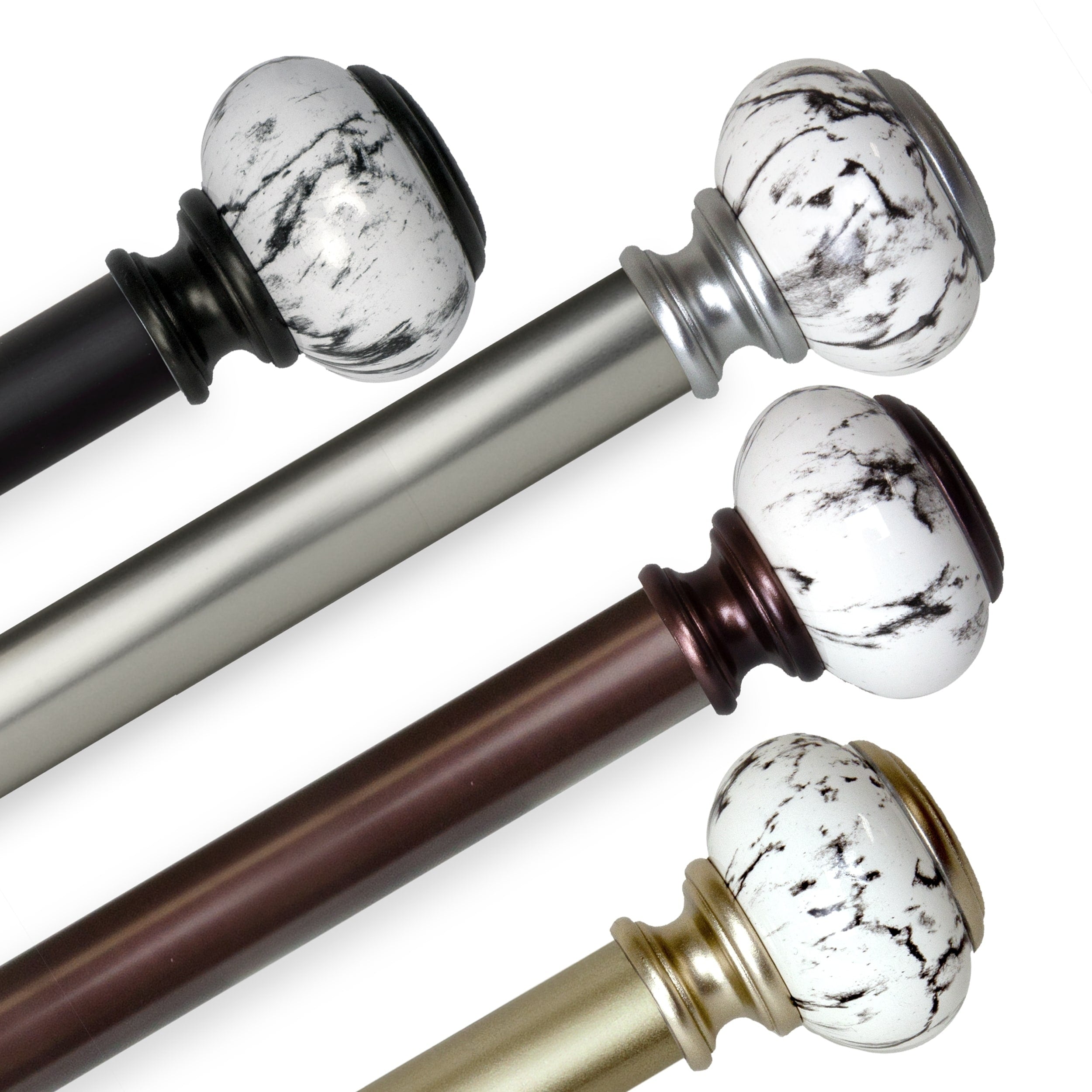 Instyledesign Brooklyn 1 Inch Diameter Adjustable Curtain Rod