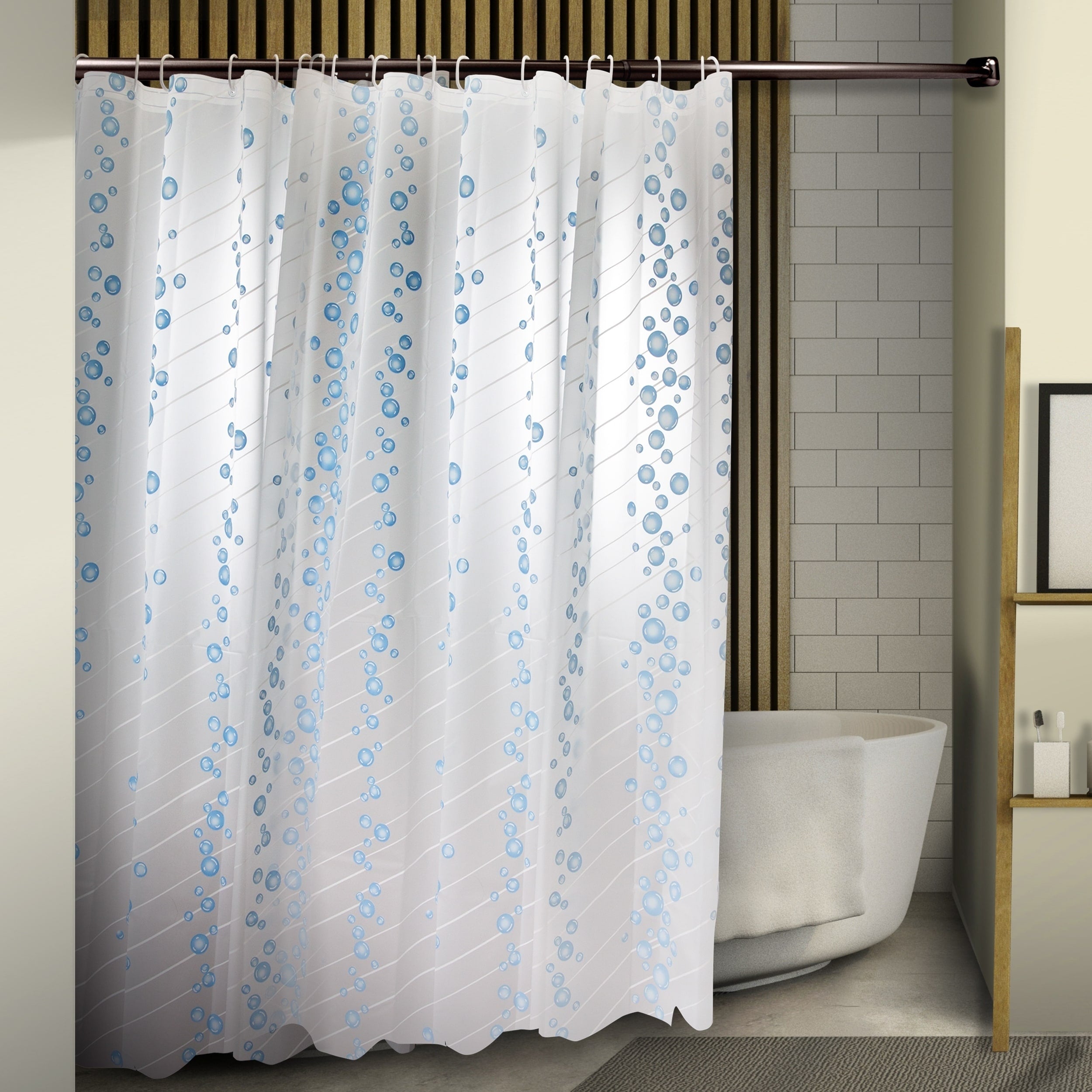 Instyledesign Bubble Shower Curtain 71 X 71 Blue Bubble