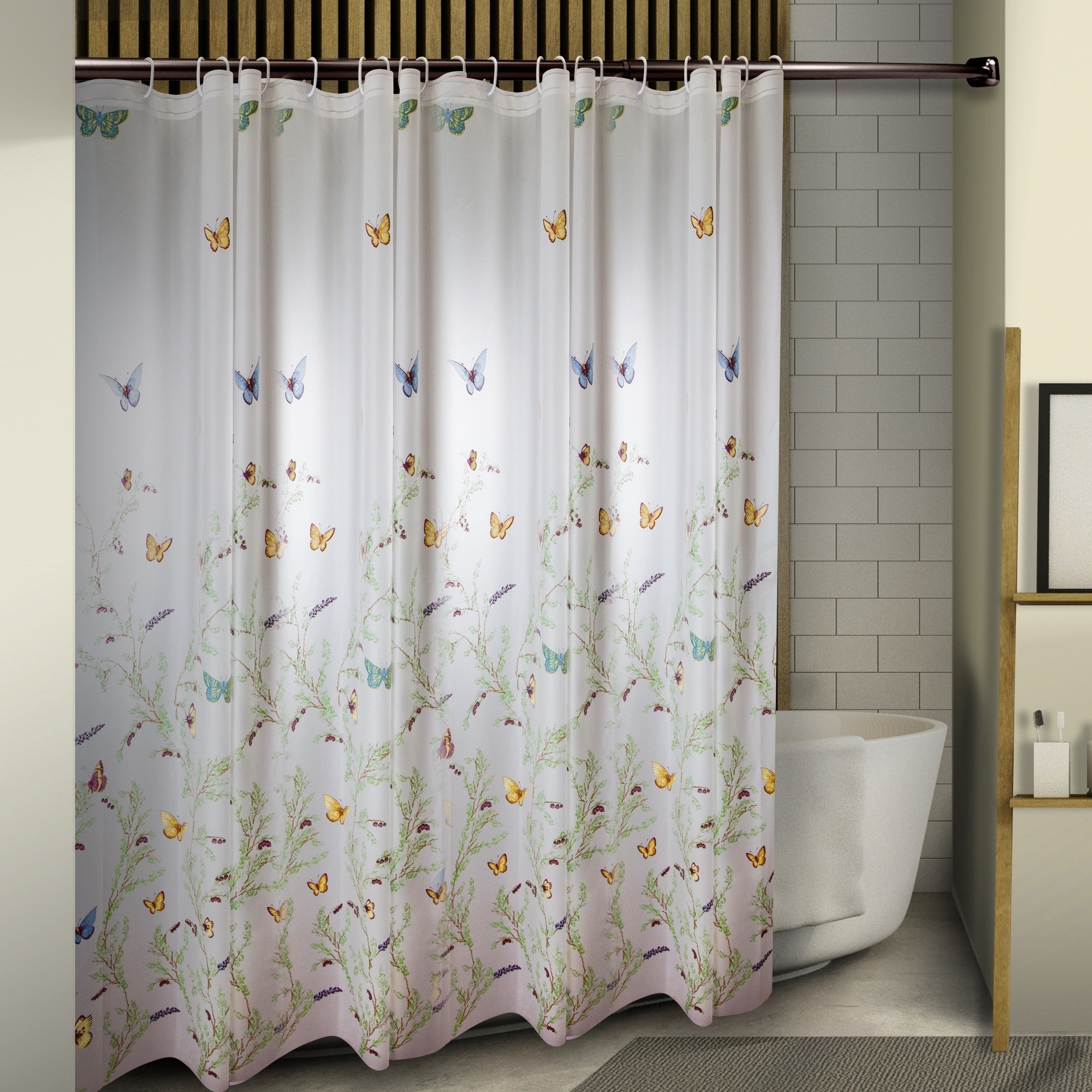 Instyledesign Butterflies Shower Curtain 71 X 71 Multi Butterflies