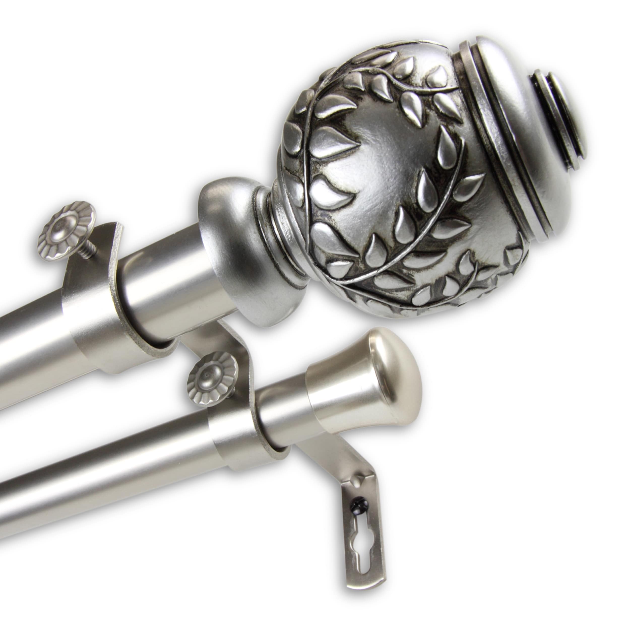 Instyledesign Cascade 1 Inch Diameter Adjustable Double Curtain Rod