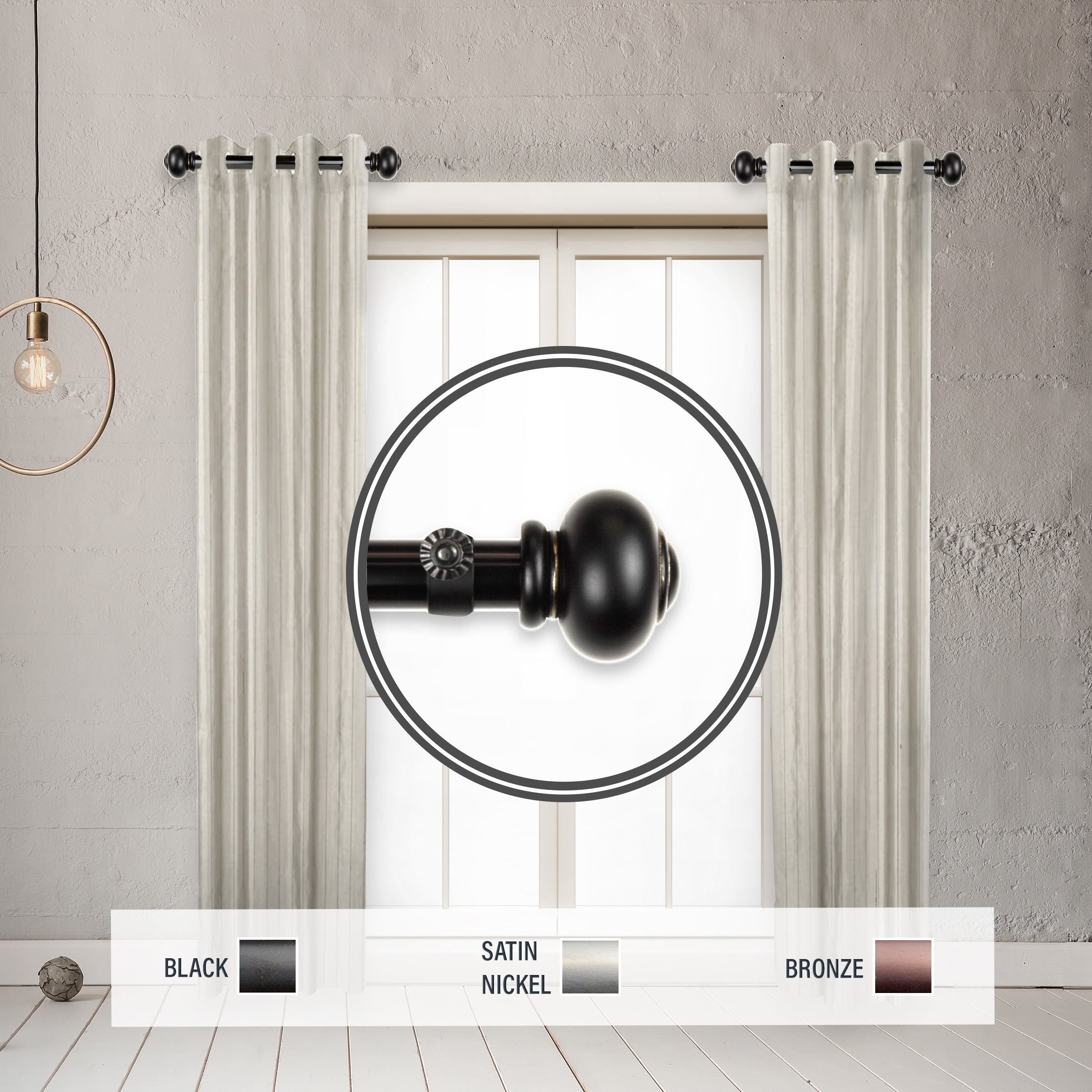 Instyledesign Coiled 1 Side Curtain Rod 12 20 Inch Long Set Of 2 12 To 20 Inches
