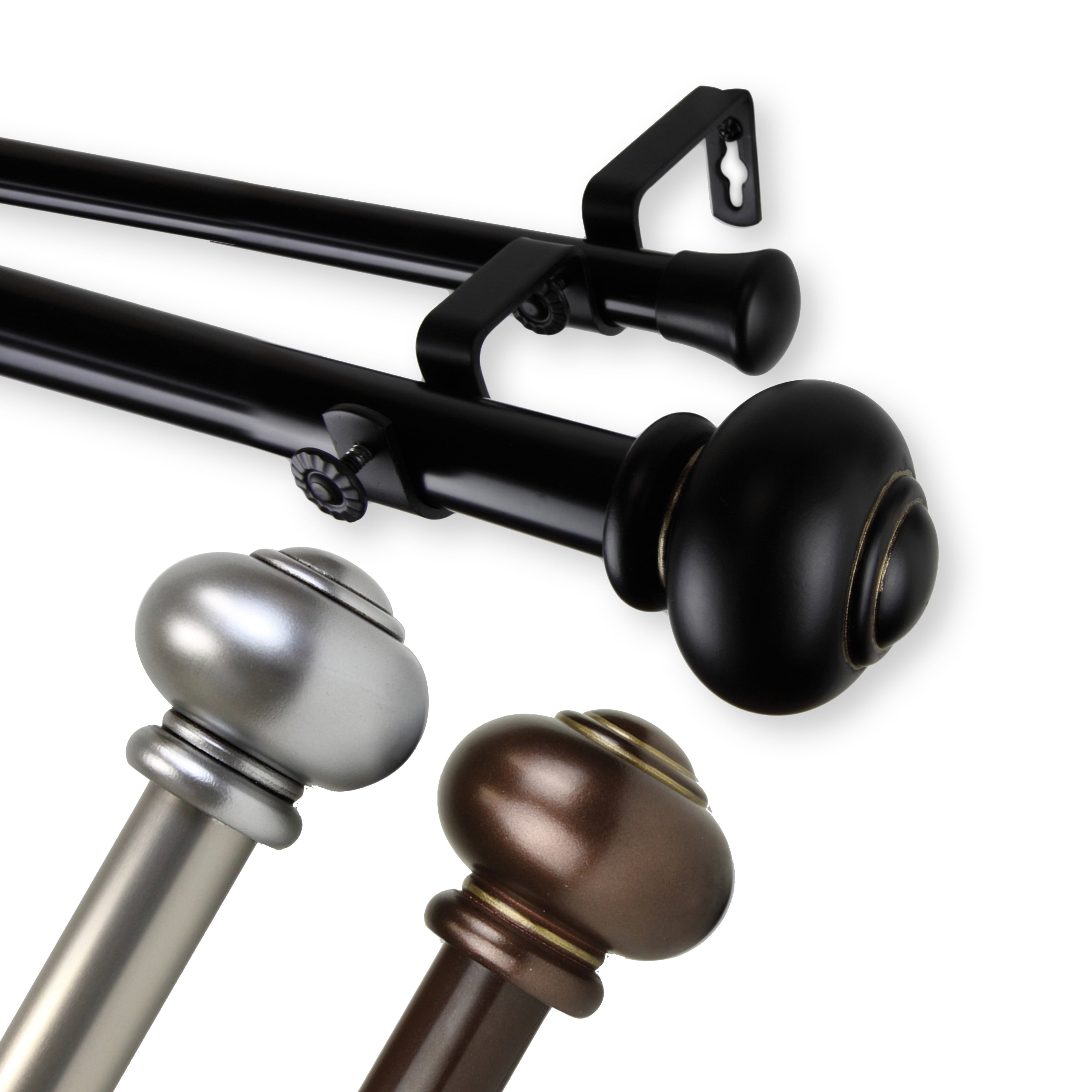 Instyledesign Coiled 1 Inch Diameter Adjustable Double Curtain Rod