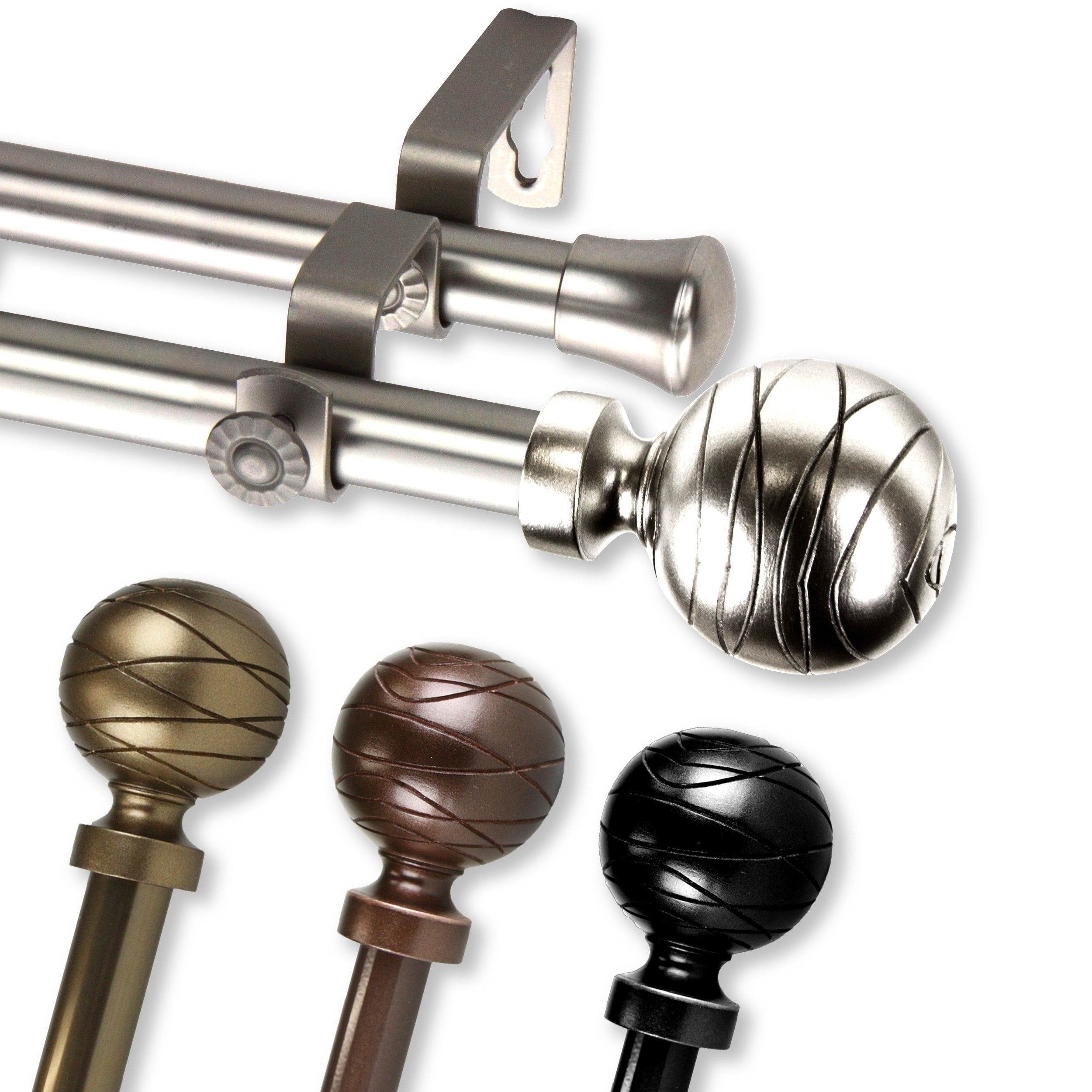 Instyledesign Desmond Adjustable Double Curtain Rod