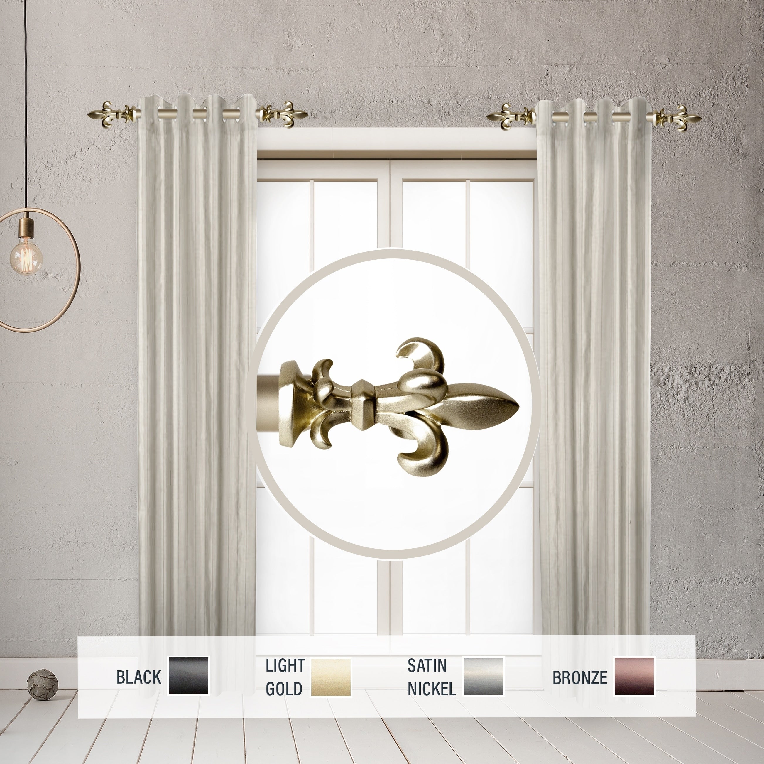 Instyledesign Easton 1 Side Curtain Rod 12 20 Inch Long Set Of 2 12 To 20 Inches