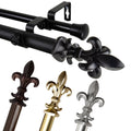 Instyledesign Easton 1 Inch Diameter Adjustable Double Curtain Rod