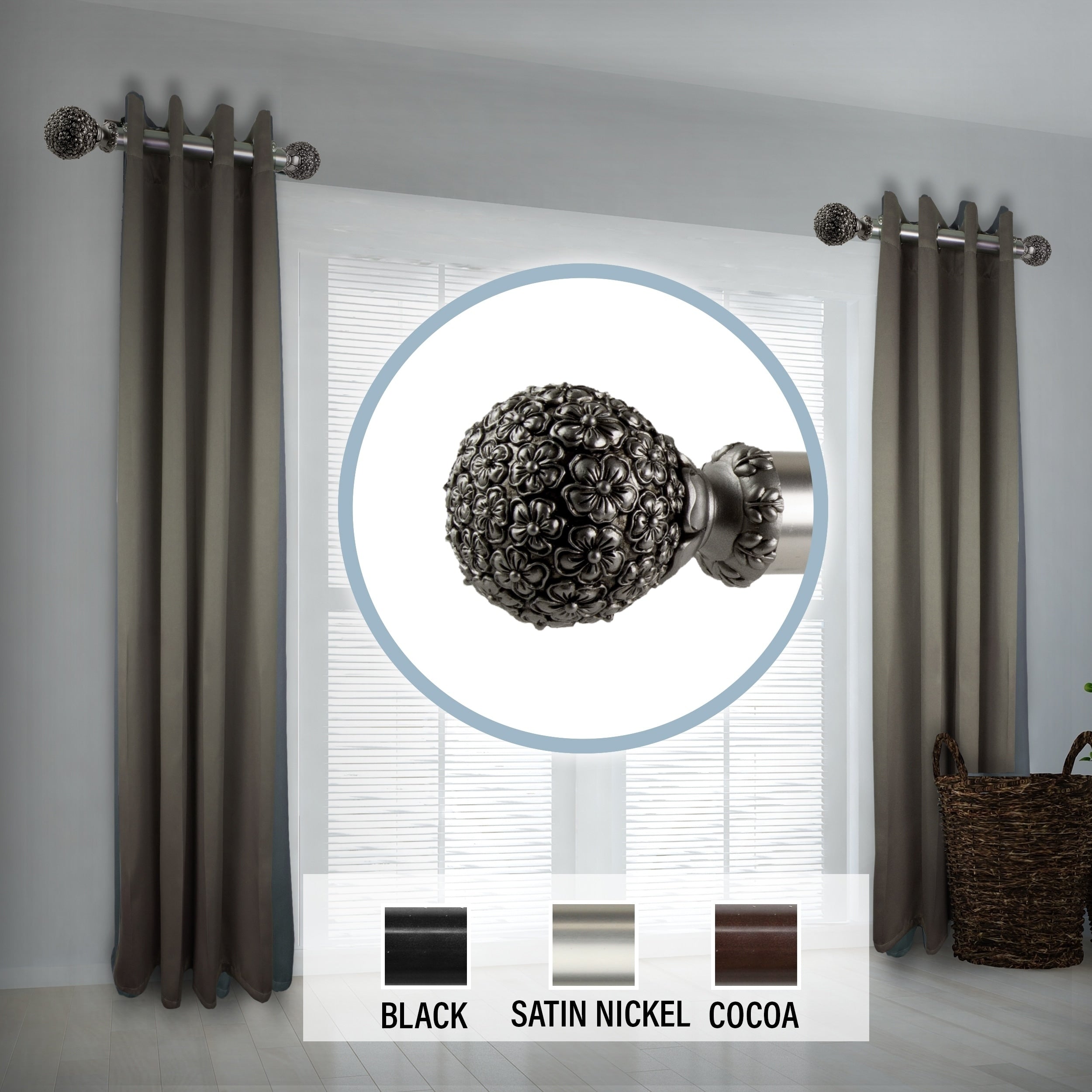 Instyledesign Eden 1.5 Side Curtain Rod 12 20 Inch Long Set Of 2 12 To 20 Inches