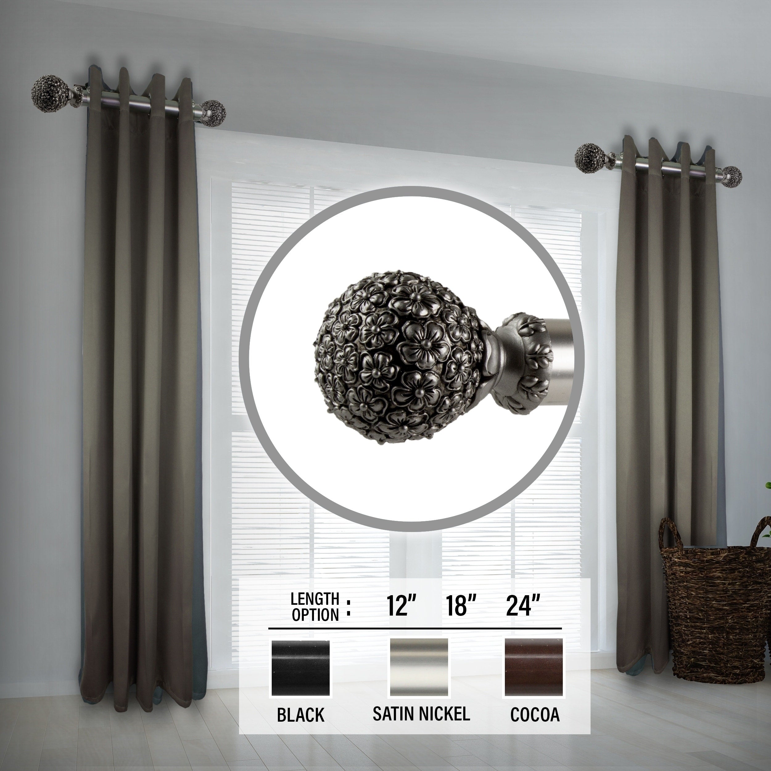 Instyledesign Eden 1.5 Side Curtian Rod Set Of 2