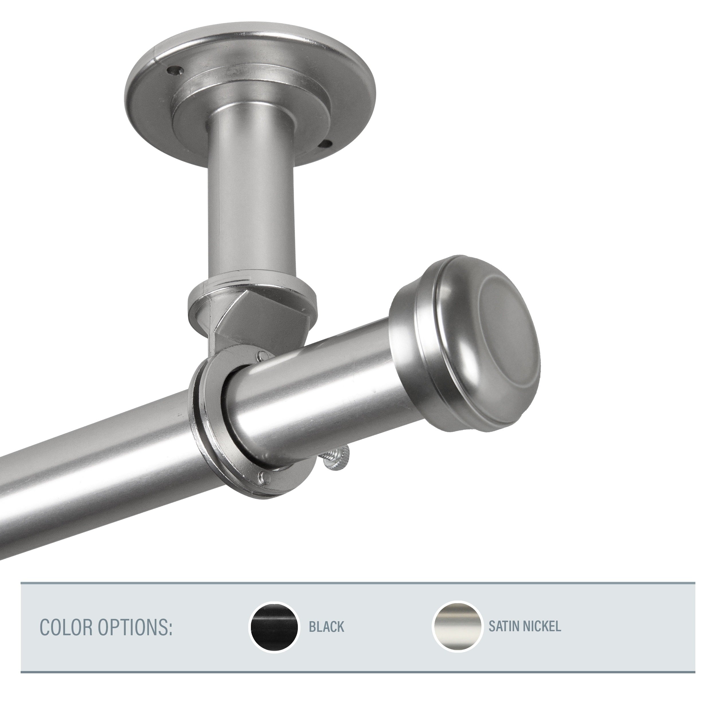 Instyledesign Edison 1 Inch Diameter Ceiling Curtain Rod Room Divider