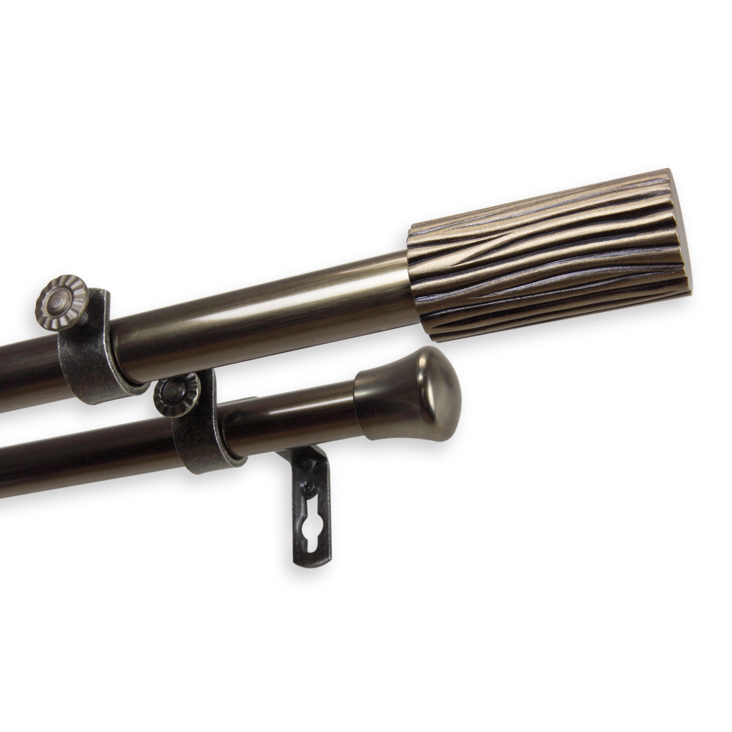 Instyledesign Elm Adjustable Black Double Curtain Rod