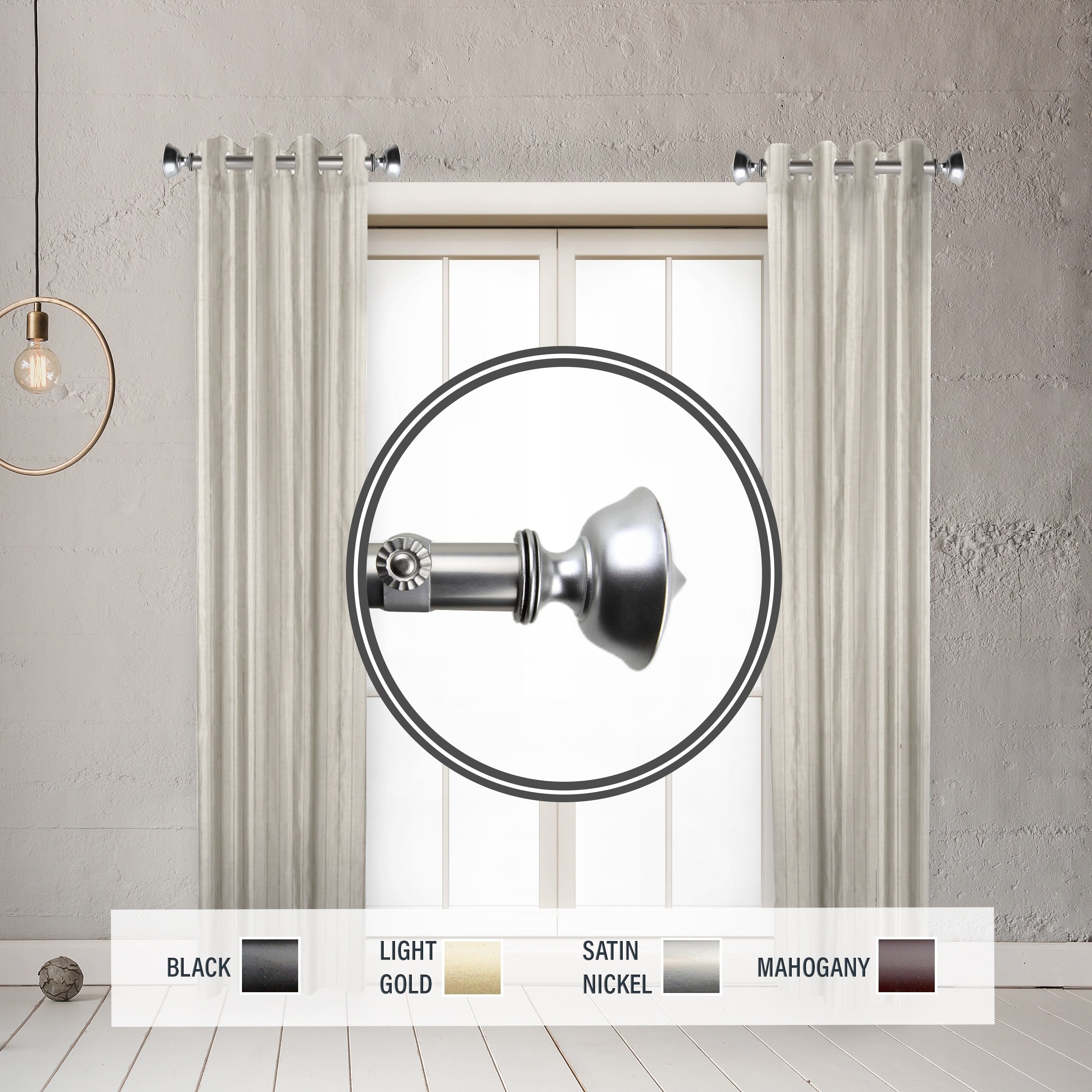 Instyledesign Emery 1 Side Curtain Rod 12 20 Inch Long Set Of 2 12 To 20 Inches
