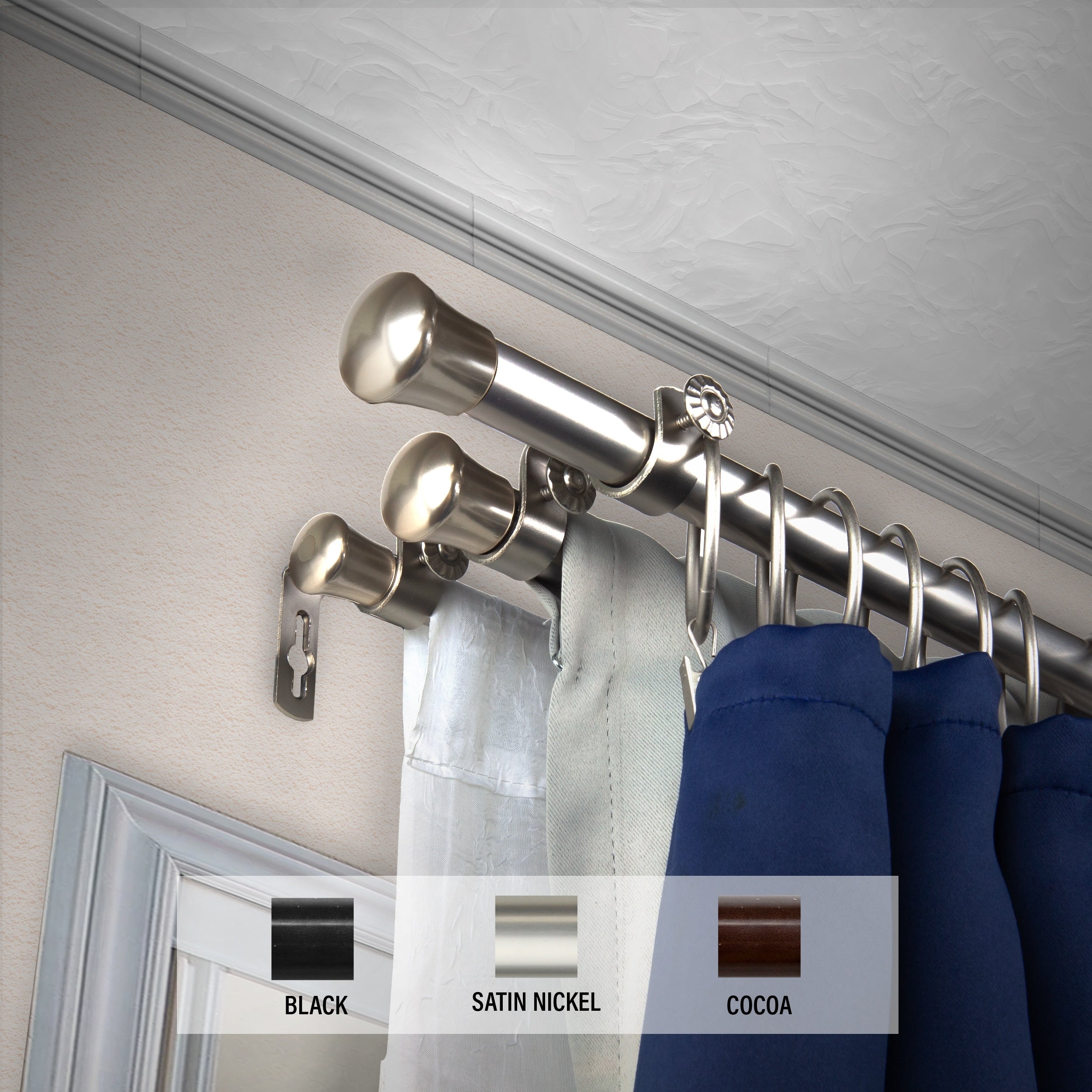 Instyledesign End Cap 13 16 Triple Curtain Rod