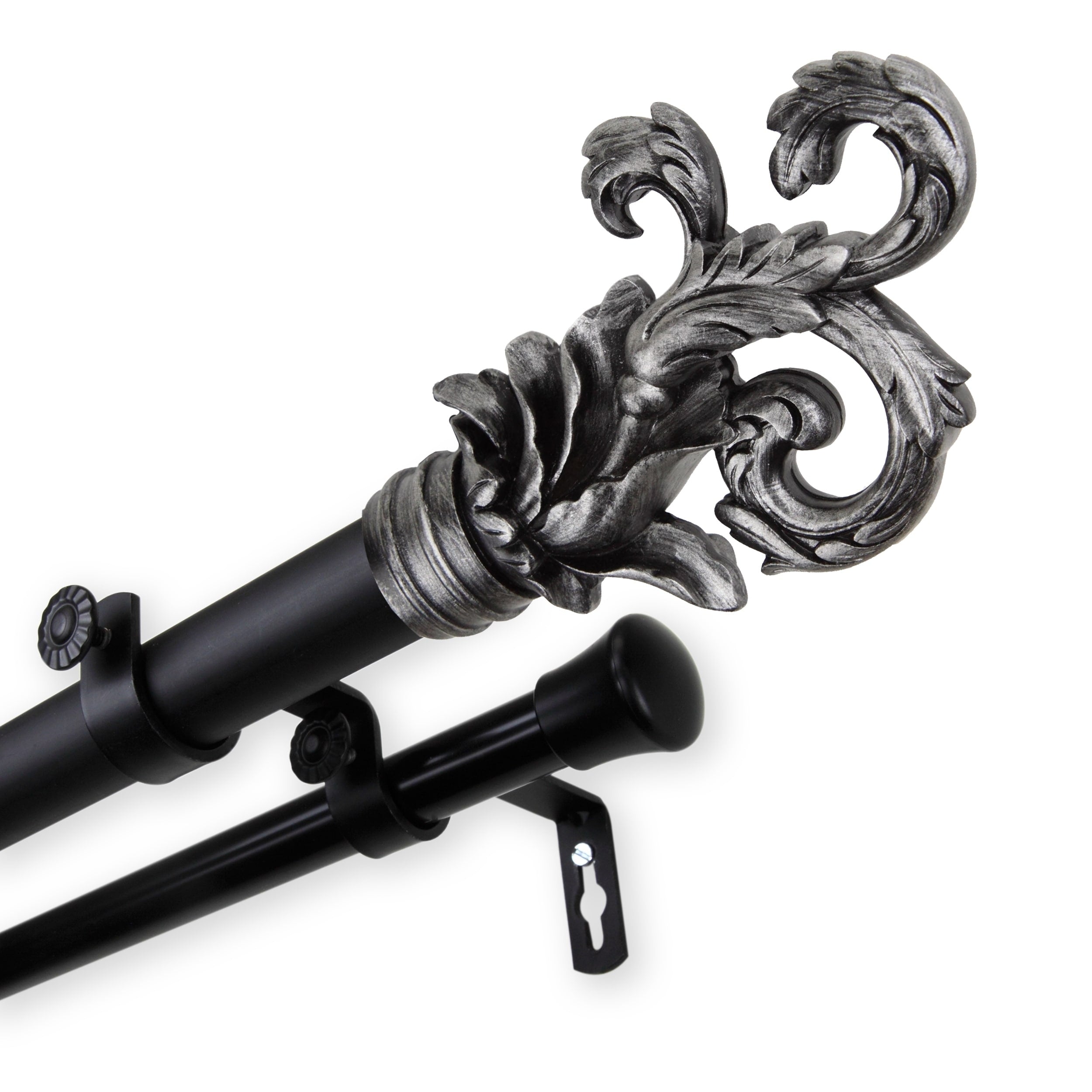 Instyledesign Exult 1 Inch Diameter Adjustable Double Curtain Rod