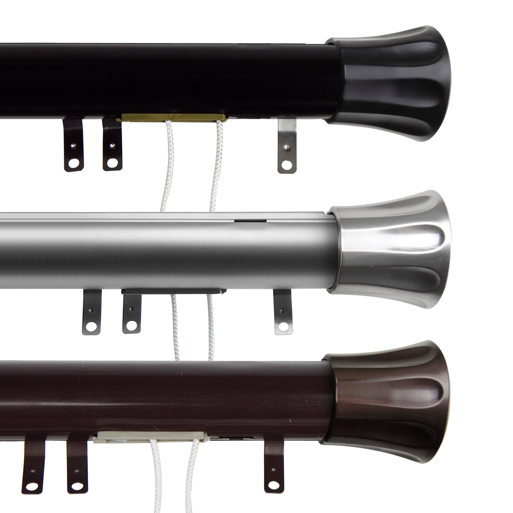 Instyledesign Flare Decorative Traverse Rod With Center Open Sliders