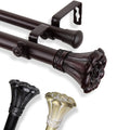 Instyledesign Floweret 1 Inch Diameter Adjustable Double Curtain Rod