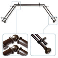 Instyledesign Gemma 13 16 Double Bay Window Curtain Rod 20 36 Inches 38 72 Inches