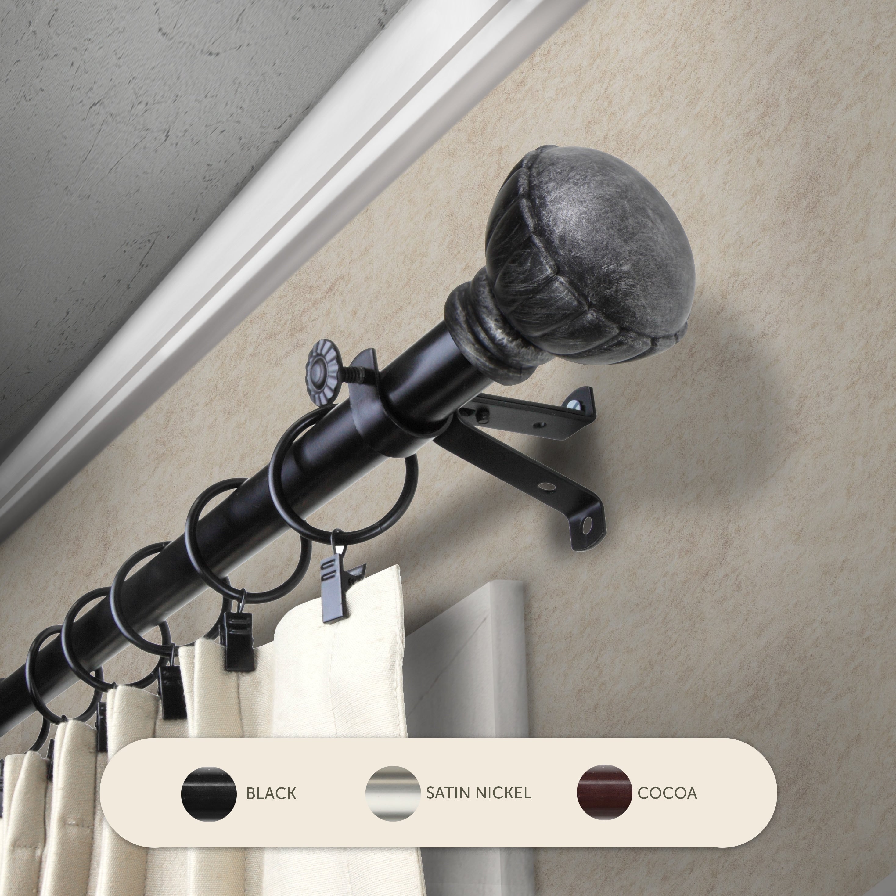 Instyledesign Gemma Adjustable Curtain Rod