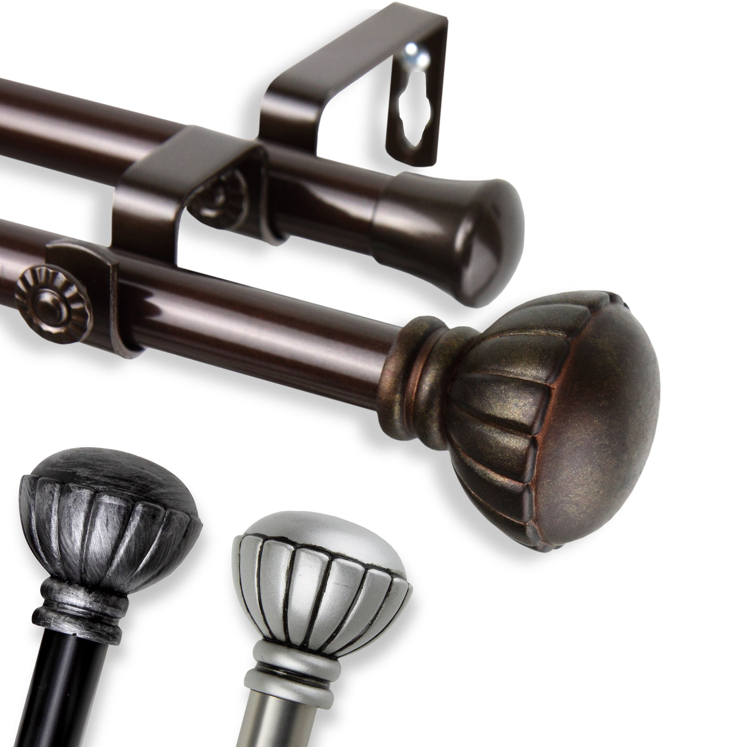 Instyledesign Gemma Adjustable Double Curtain Rod