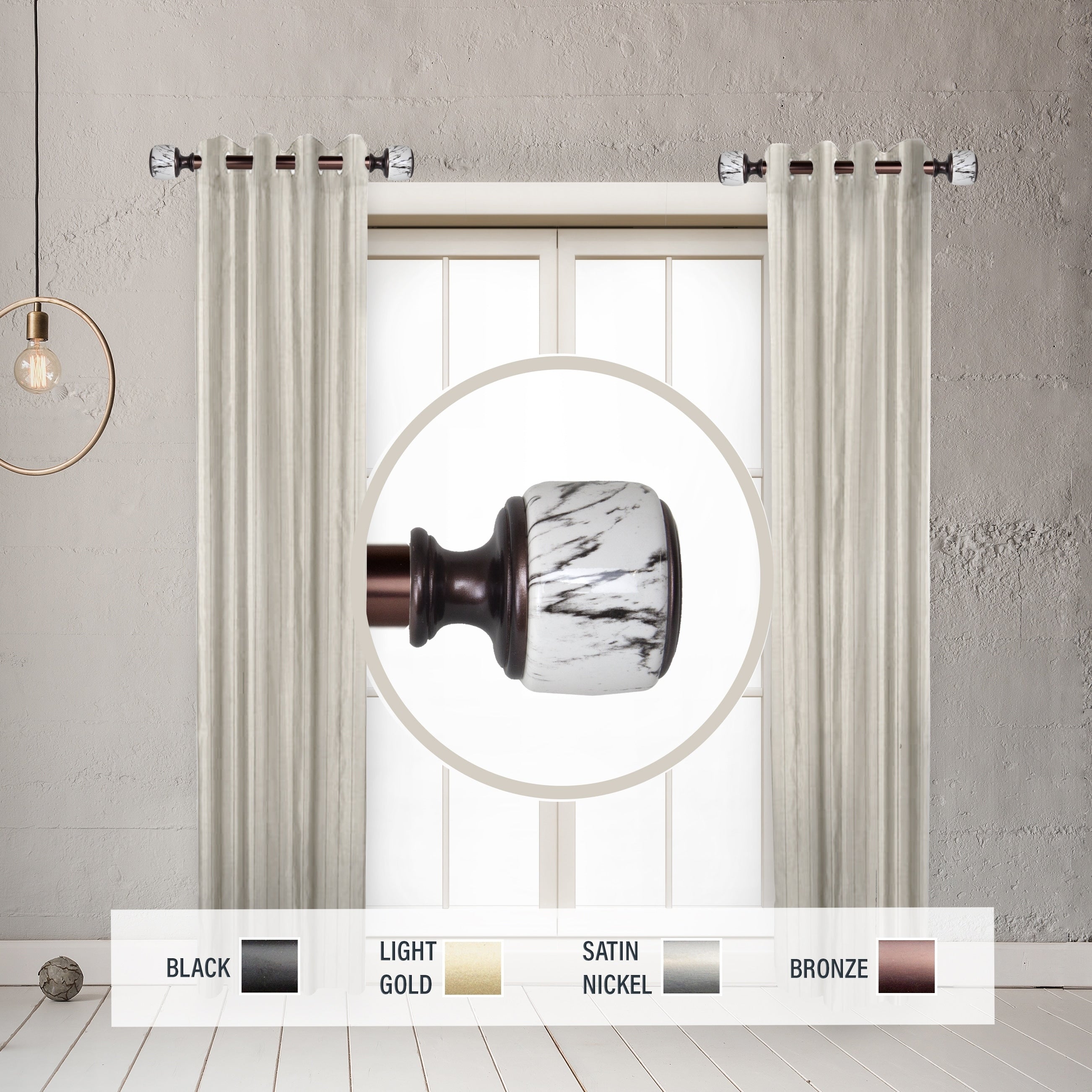 Instyledesign Genesis 1 Side Curtain Rod 12 20 Inch Long Set Of 2 12 To 20 Inches