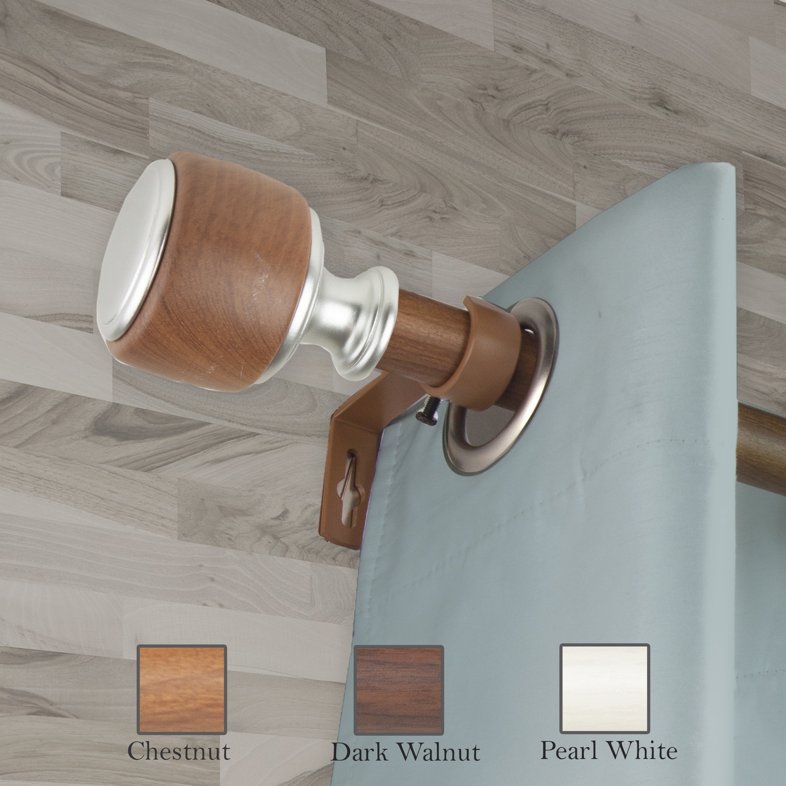 Instyledesign Genesis 1 Inch Faux Wood Curtain Rod