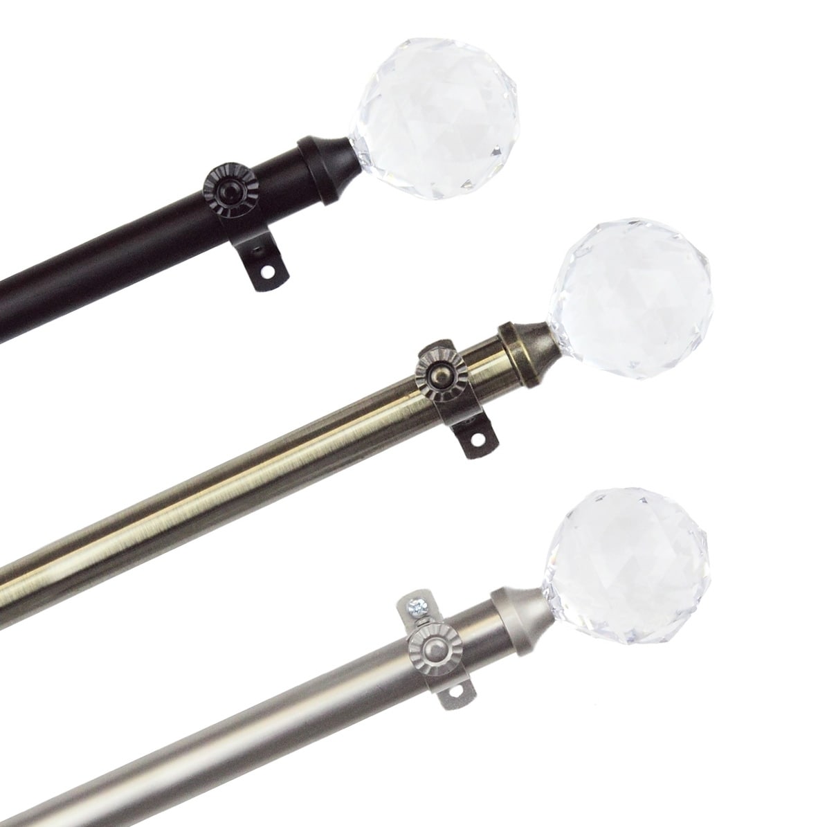 Instyledesign Glitter Adjustable Curtain Rod Set