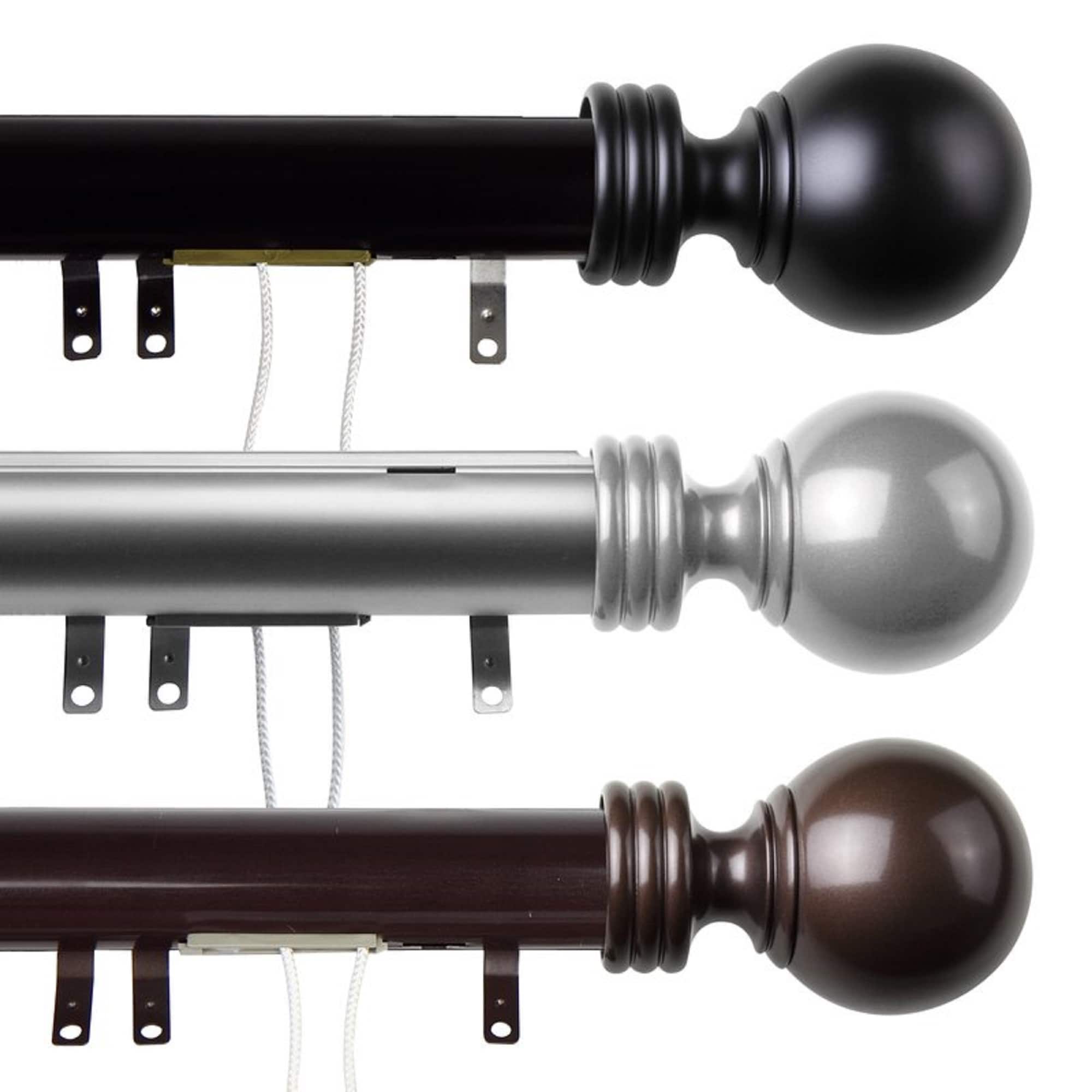 Instyledesign Globe Decorative Traverse Adjustable Rod With Center Open Sliders