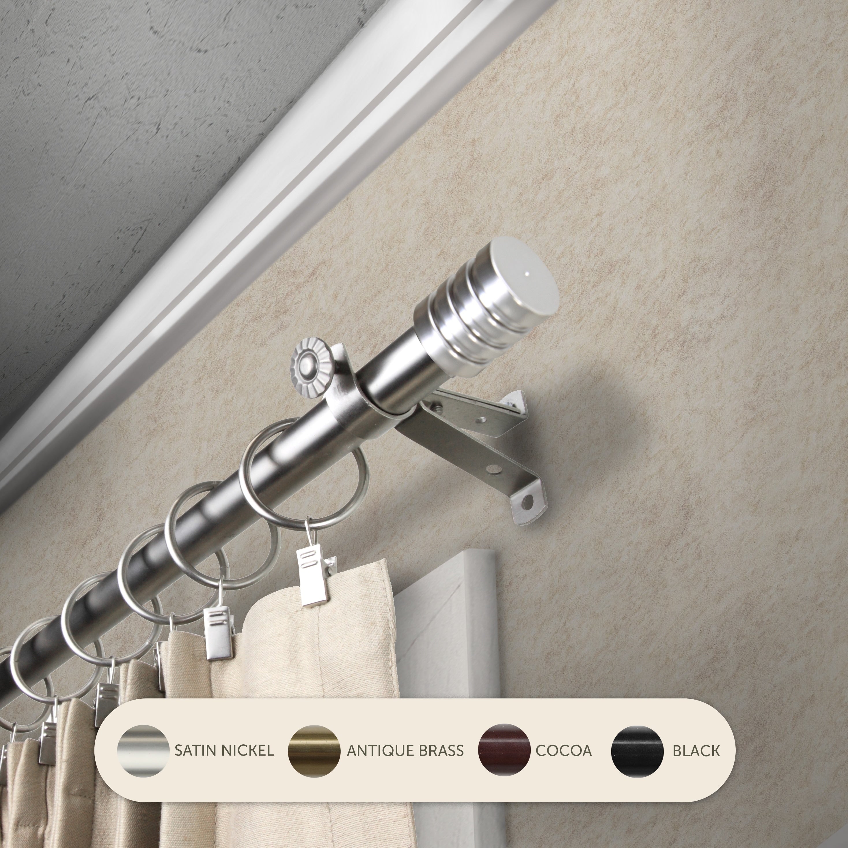 Instyledesign Handle Adjustable Curtain Rod