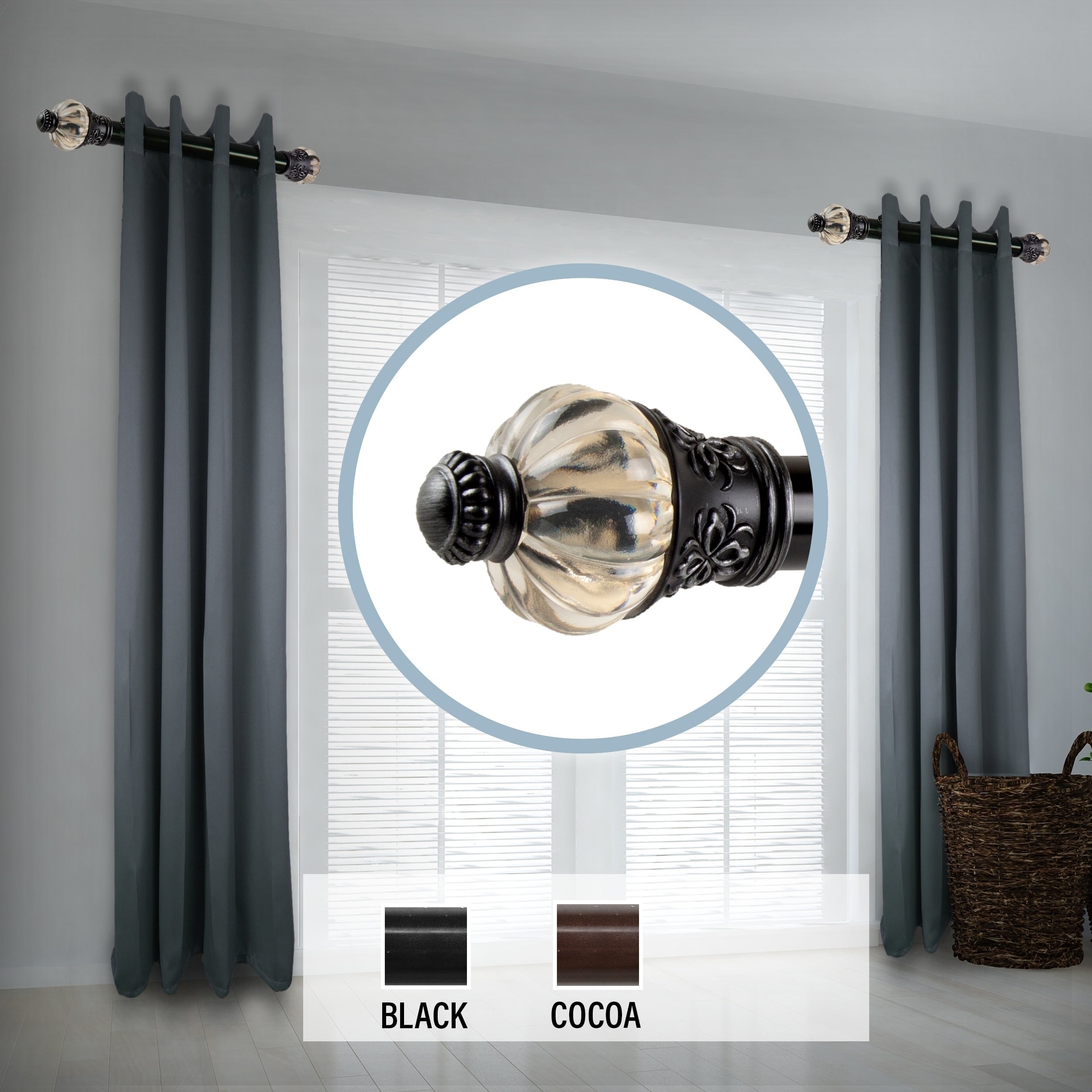 Instyledesign Harvest 1.5 Side Curtain Rod 12 20 Inch Long Set Of 2 12 To 20 Inches
