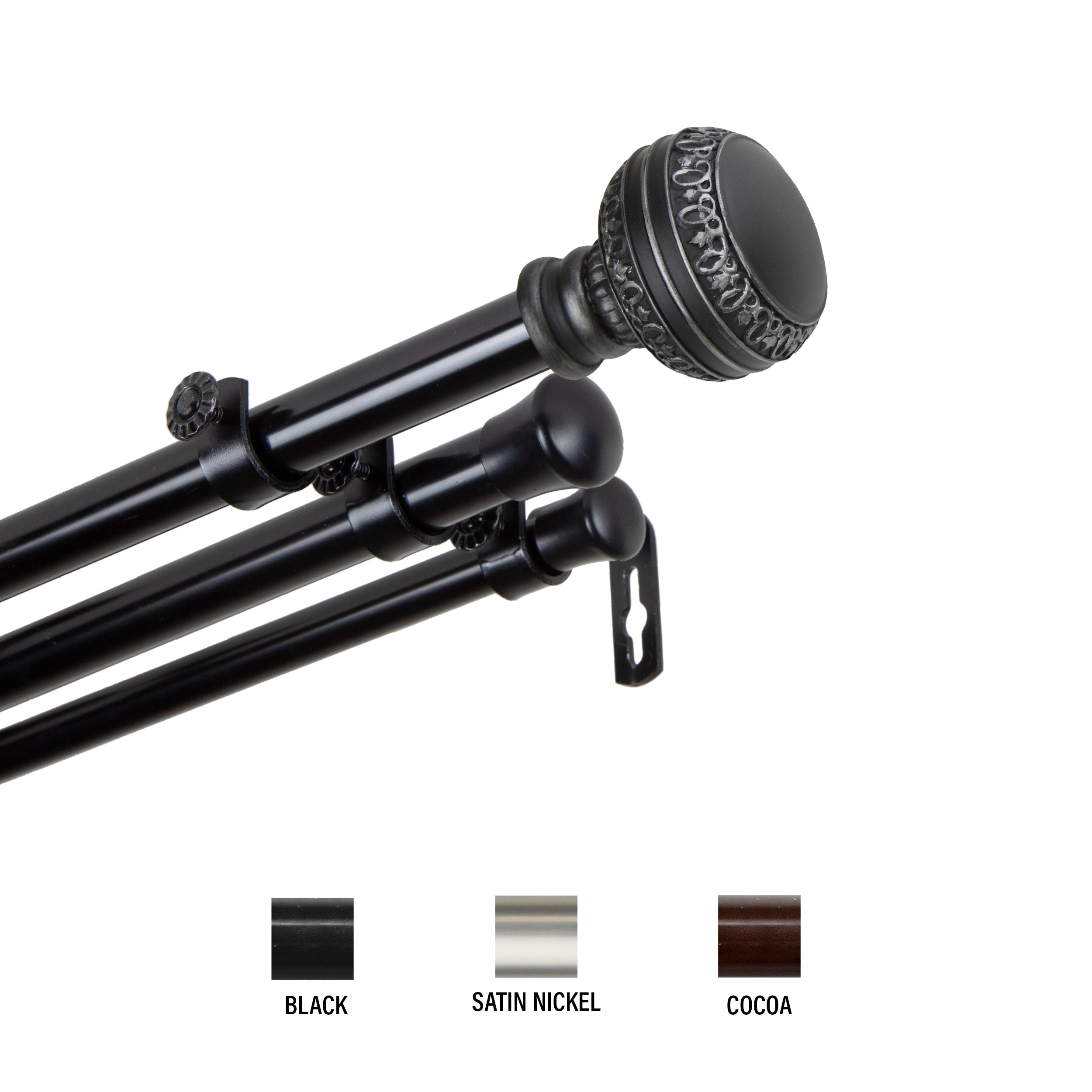 Instyledesign Helena Triple Curtain Rod 13 16 Inch Dia.