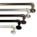 Instyledesign Modern Industrial Steel Pipe 1 Inch Dia. Adj Curtain Rod