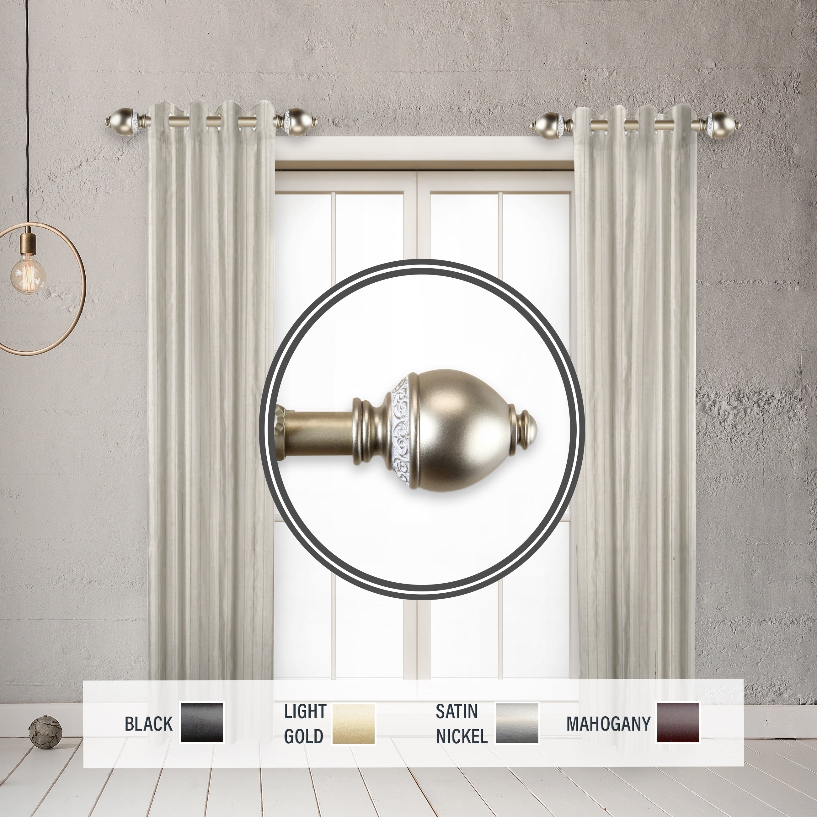 Instyledesign Jolene 1 Side Curtain Rod 12 20 Inch Long Set Of 2 12 To 20 Inches