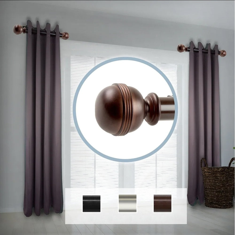Instyledesign Jupiter 1.5 Side Curtain Rod 12 20 Inch Long Set Of 2 12 To 20 Inches