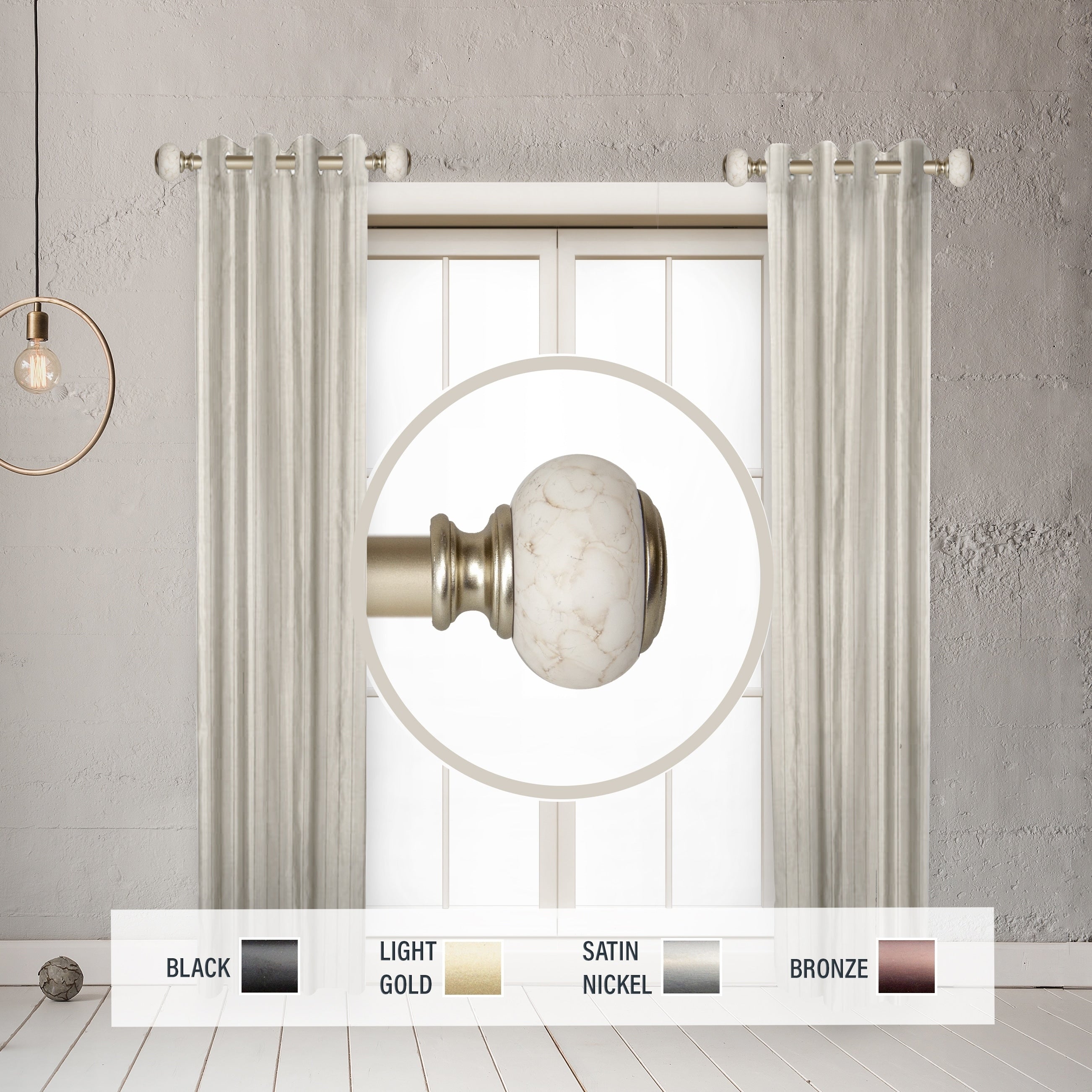 Instyledesign Kennedy 1 Side Curtain Rod 12 20 Inch Long Set Of 2 12 To 20 Inches