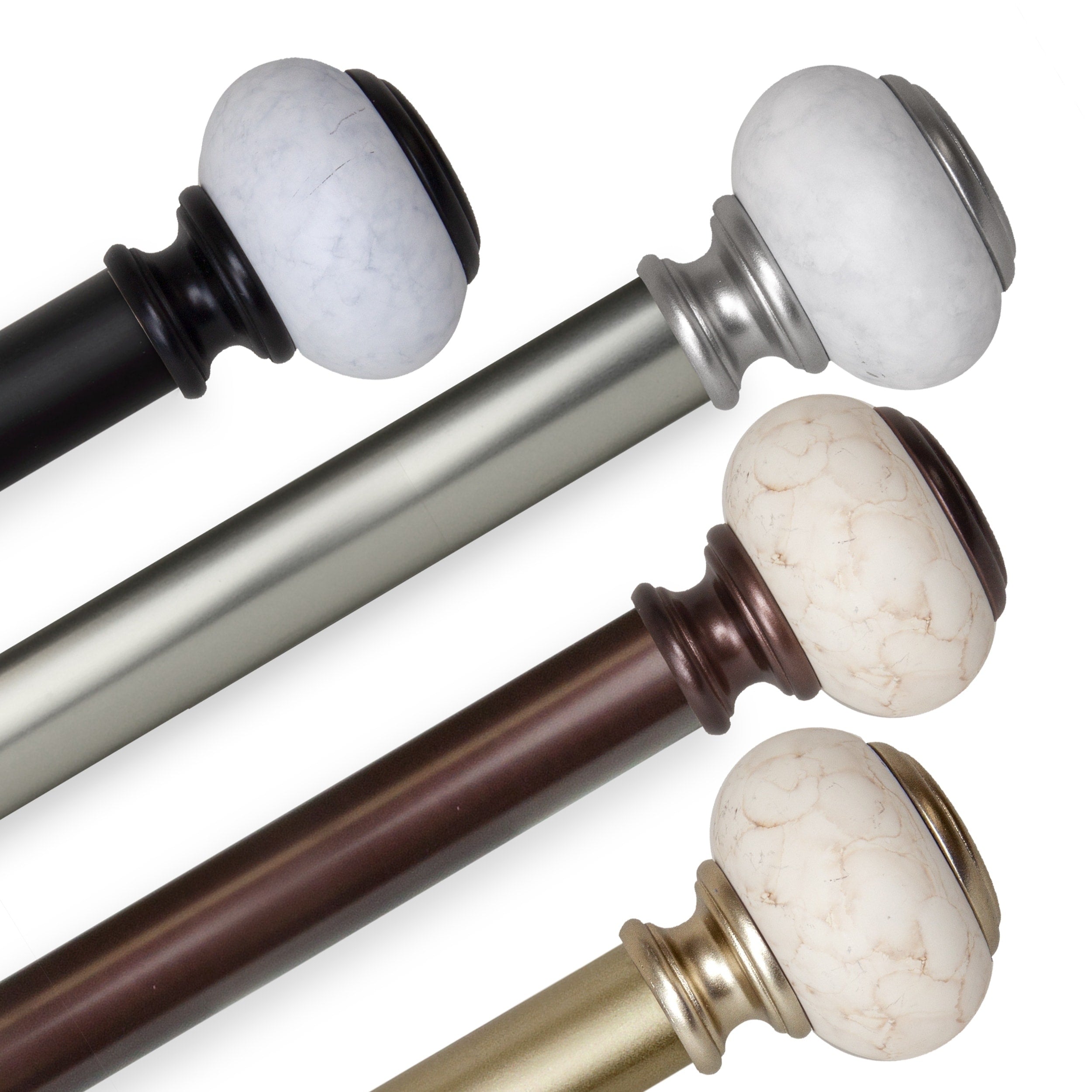Instyledesign Kennedy 1 Inch Diameter Adjustable Curtain Rod