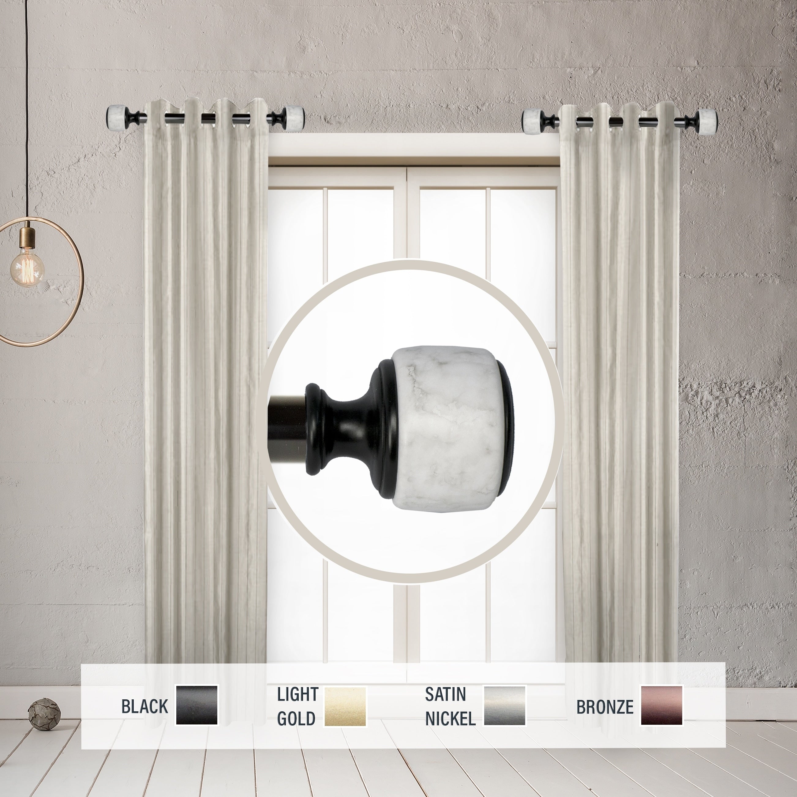 Instyledesign Kinsley 1 Side Curtain Rod 12 20 Inch Long Set Of 2 12 To 20 Inches