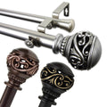 Instyledesign Leah 1 Inch Diameter Adjustable Double Curtain Rod