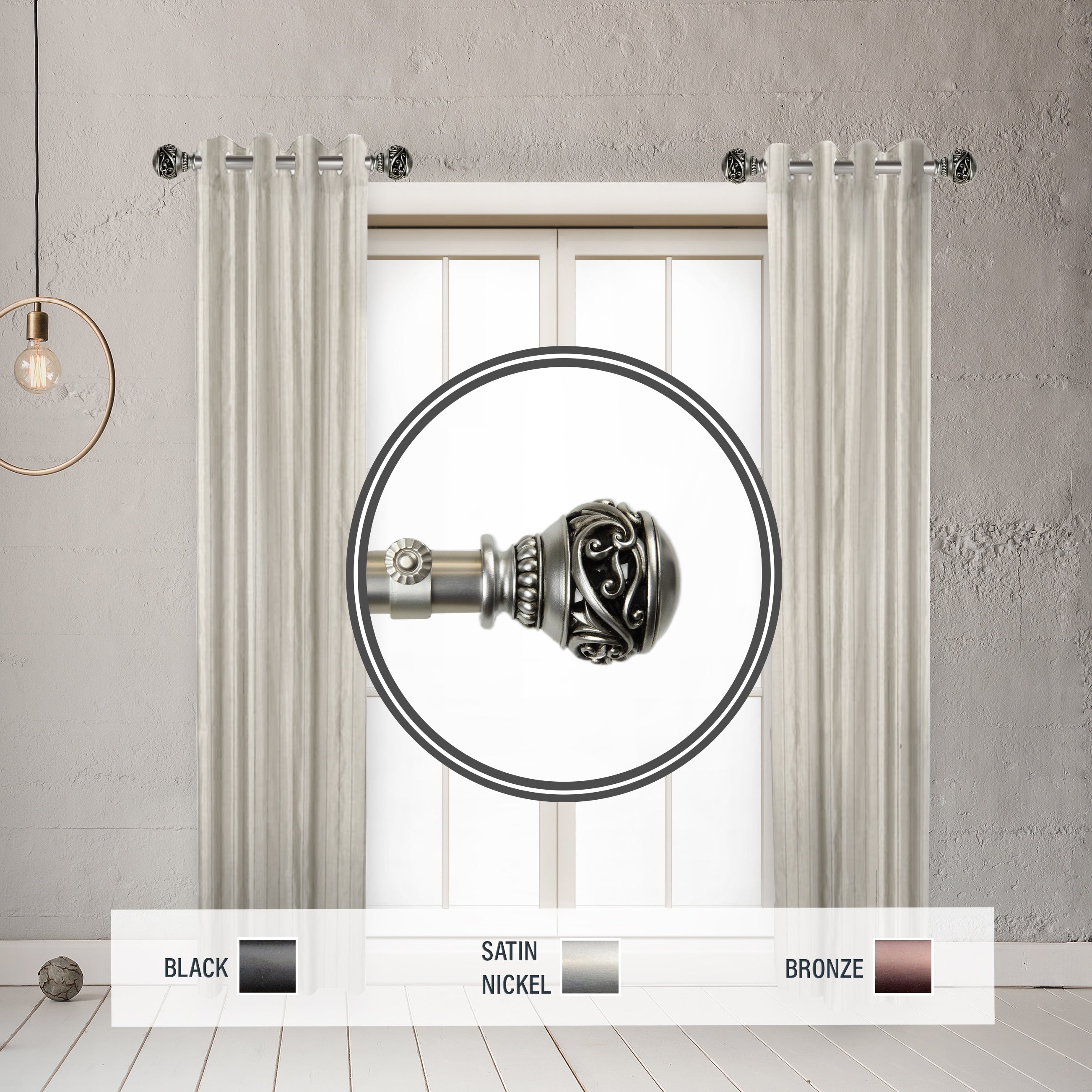 Instyledesign Leah 1 Side Curtain Rod 12 20 Inch Long Set Of 2 12 To 20 Inches