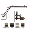 Instyledesign Lotus Corner Window Double Curtain Rod 13 16 Inch Dia.