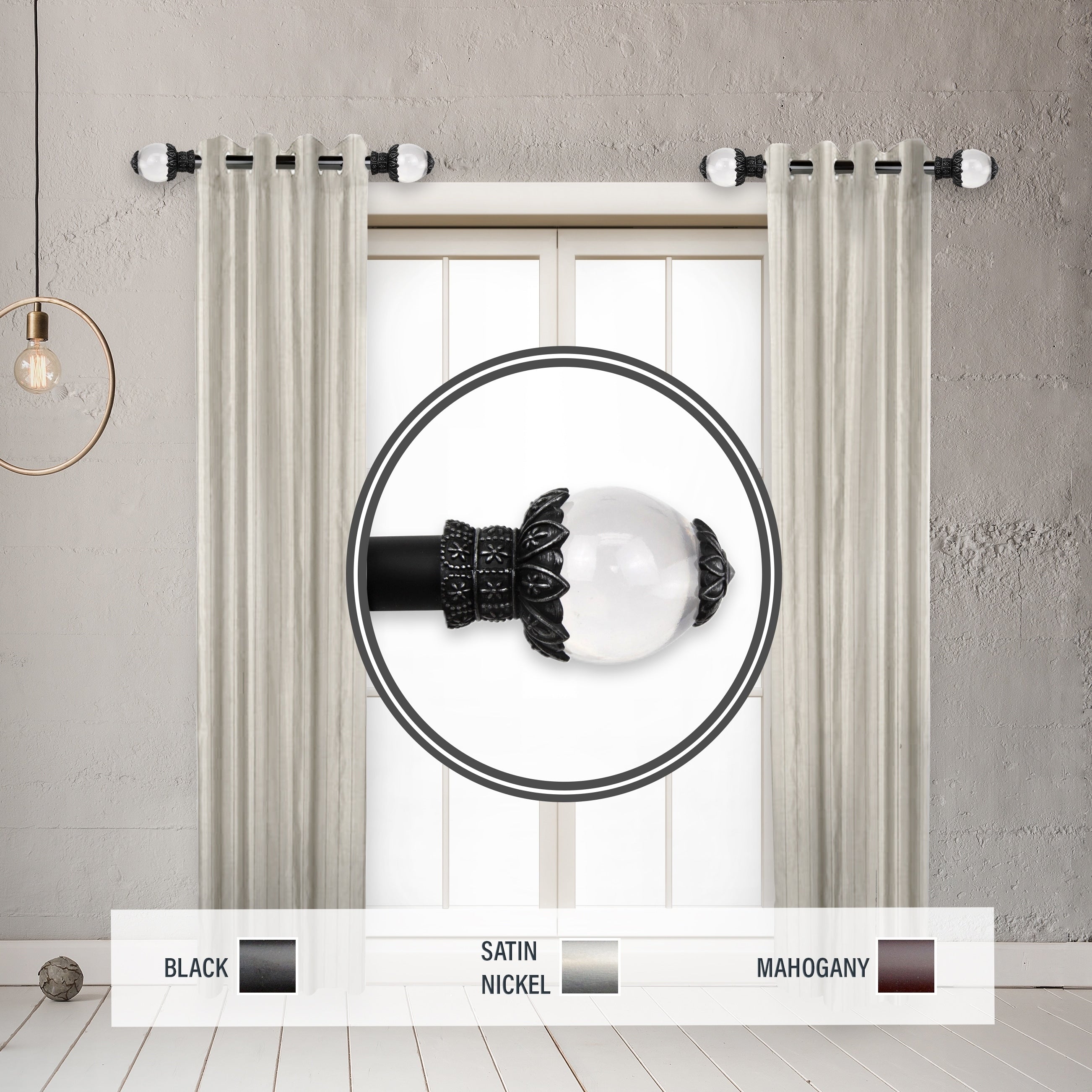 Instyledesign Lucid 1 Side Curtain Rod 12 20 Inch Long Set Of 2 12 To 20 Inches