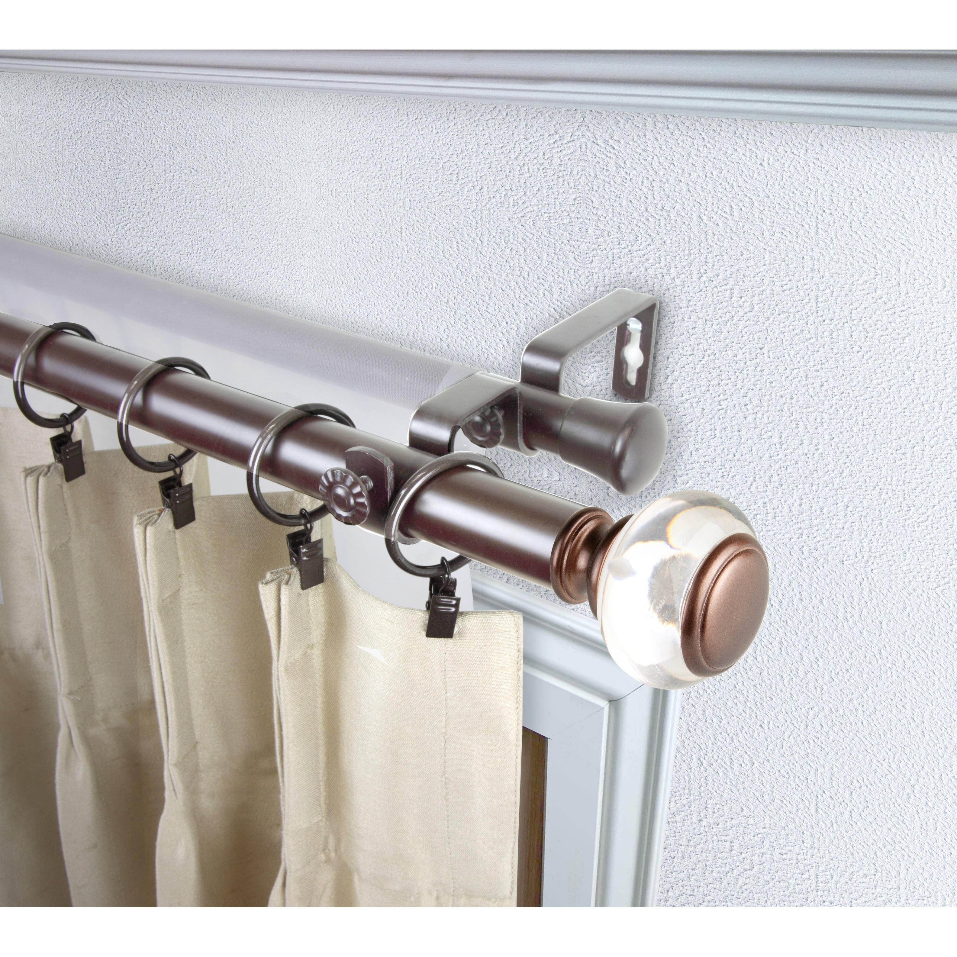 Instyledesign Madelyn 1 Inch Diameter Adjustable Double Curtain Rod
